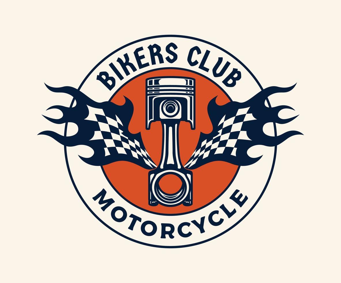 insignia del logotipo del club de aventura de motorcross dibujado a mano vector