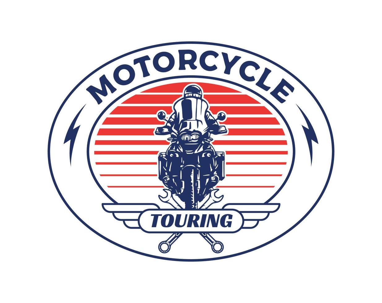 Hand Drawn Motorcross Adventure Club Logo Badge vector