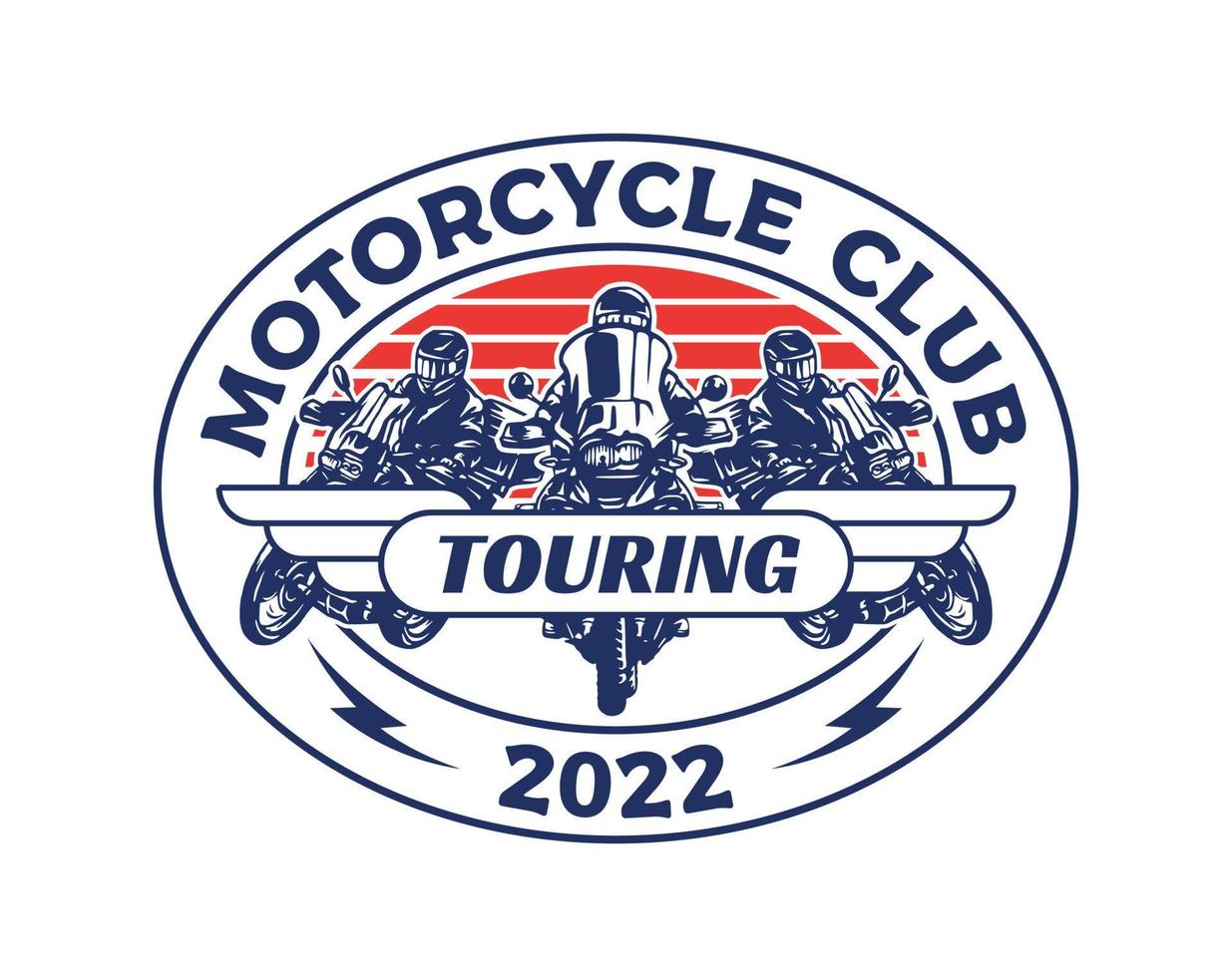 Hand Drawn Motorcross Adventure Club Logo Badge vector