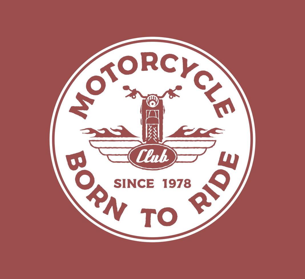 Hand Drawn Motorcross Adventure Club Logo Badge vector
