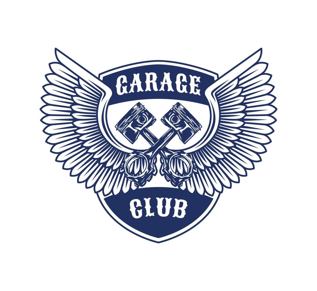 Hand Drawn Motorcross Adventure Club Logo Badge vector