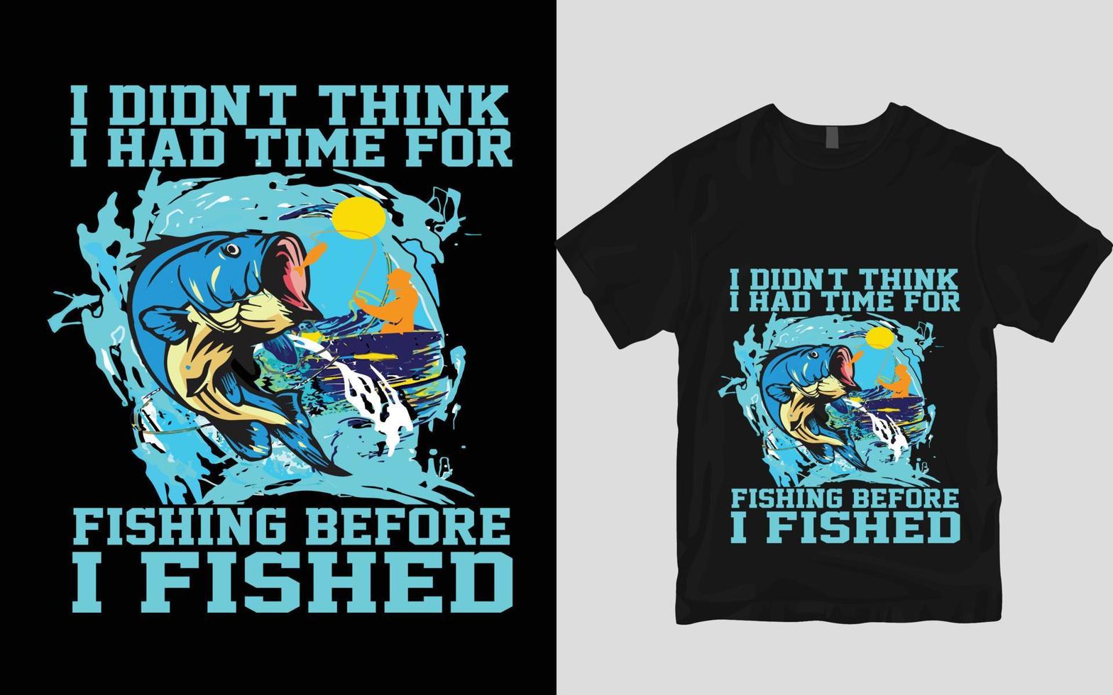 Fishing t shirt design vector