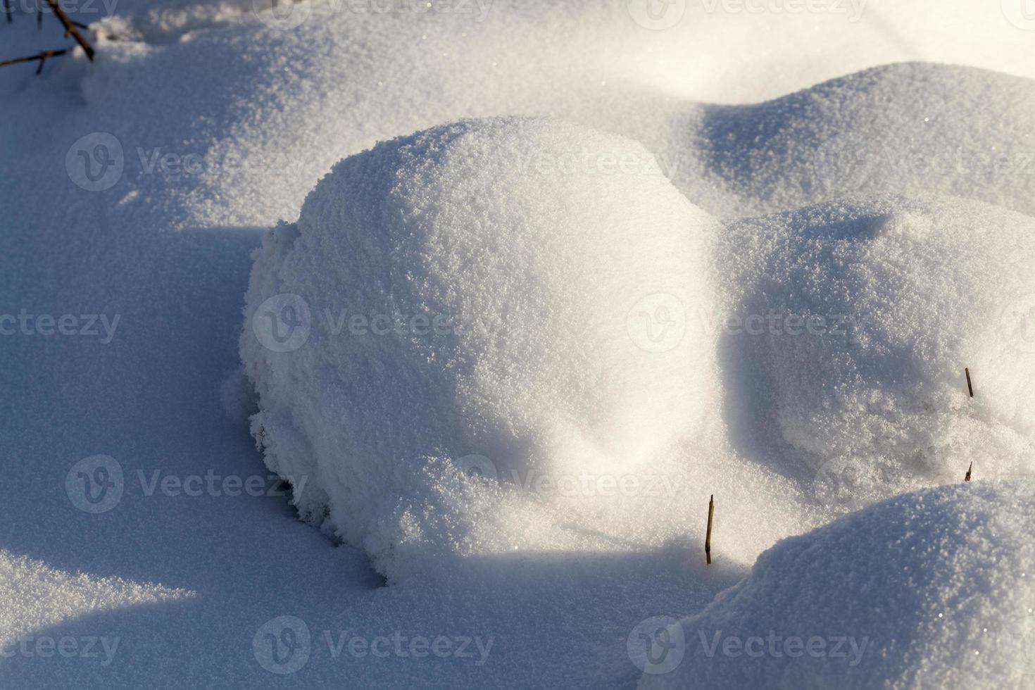 large snowdrifts after snowfalls and blizzards, the winter photo