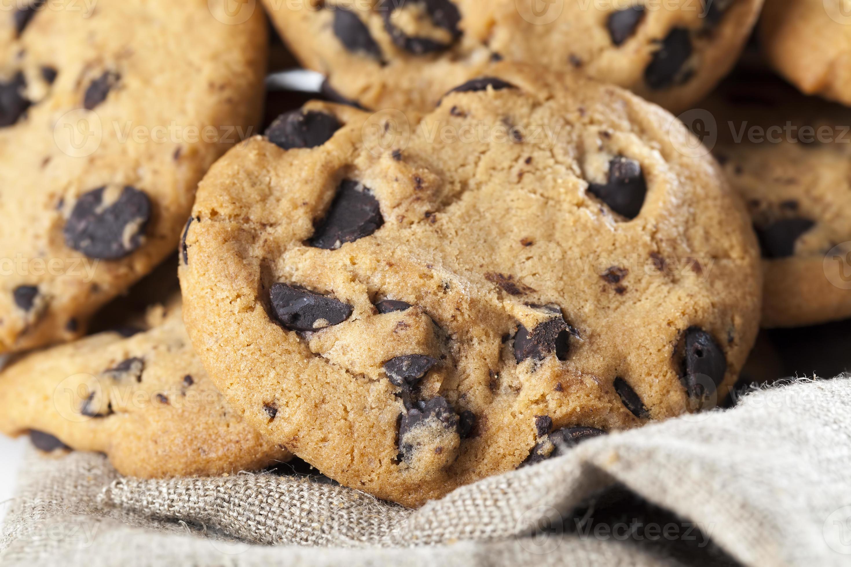 cookies with chocolate pieces inside close up 9450265 Stock Photo at