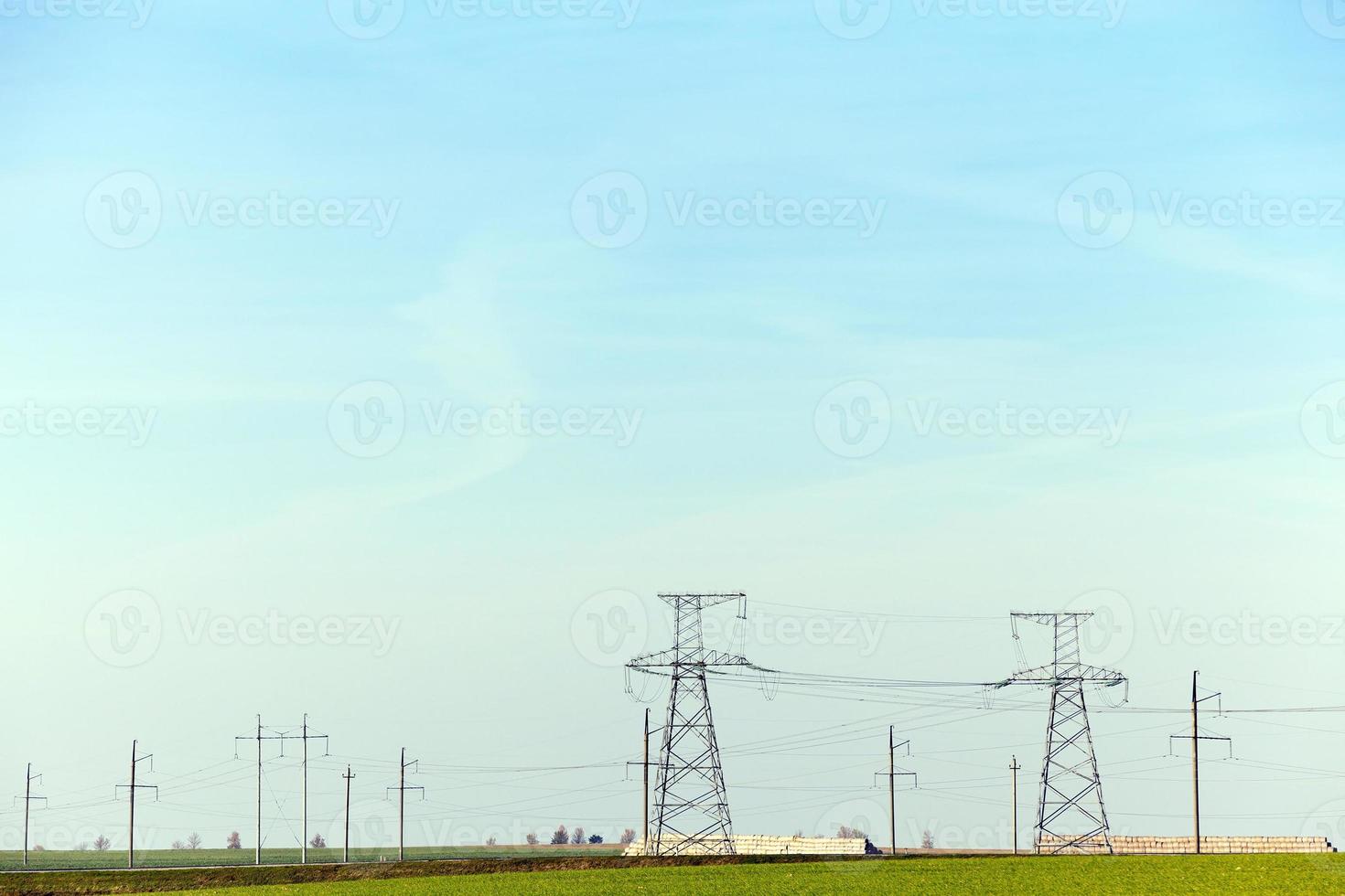 High-voltage power poles photo