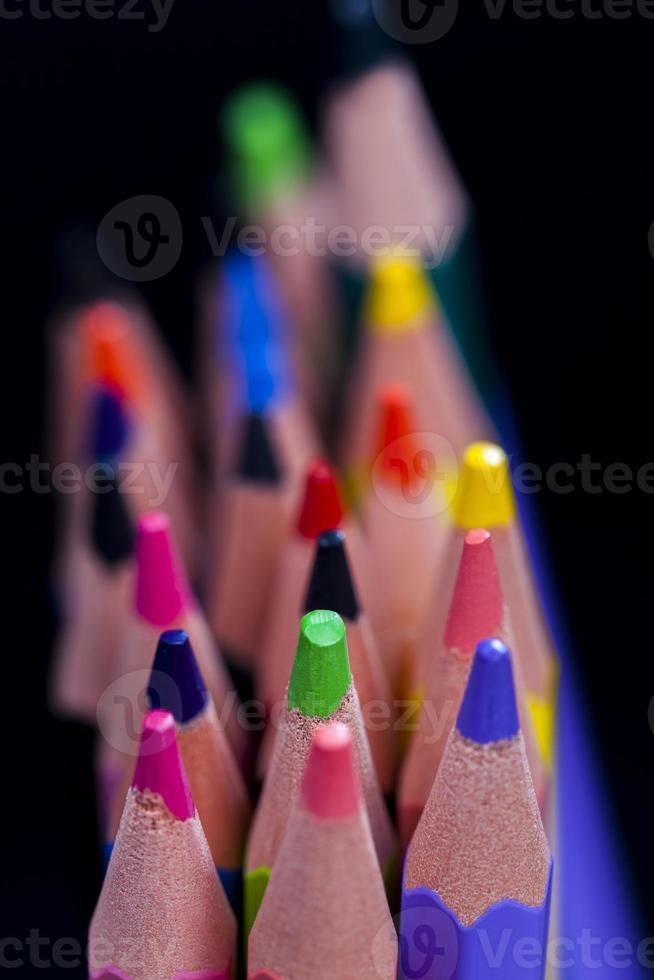 ordinary colored wooden pencil photo