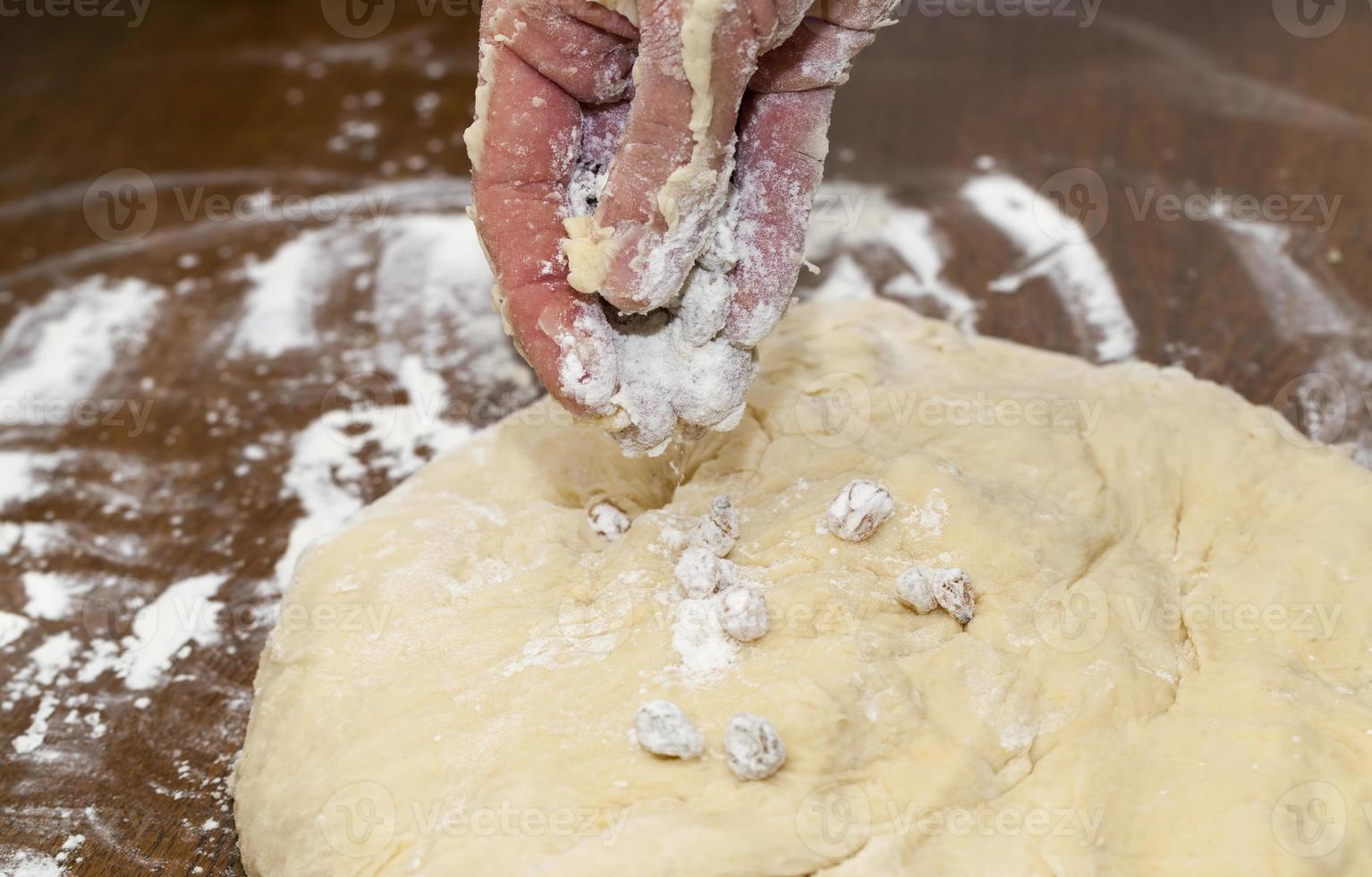 fresh raw dough for baking photo