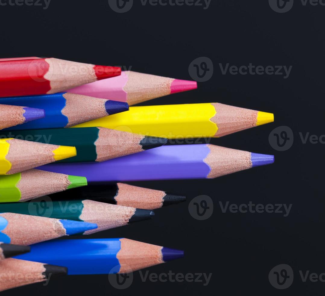 ordinary colored wooden pencil , close up photo