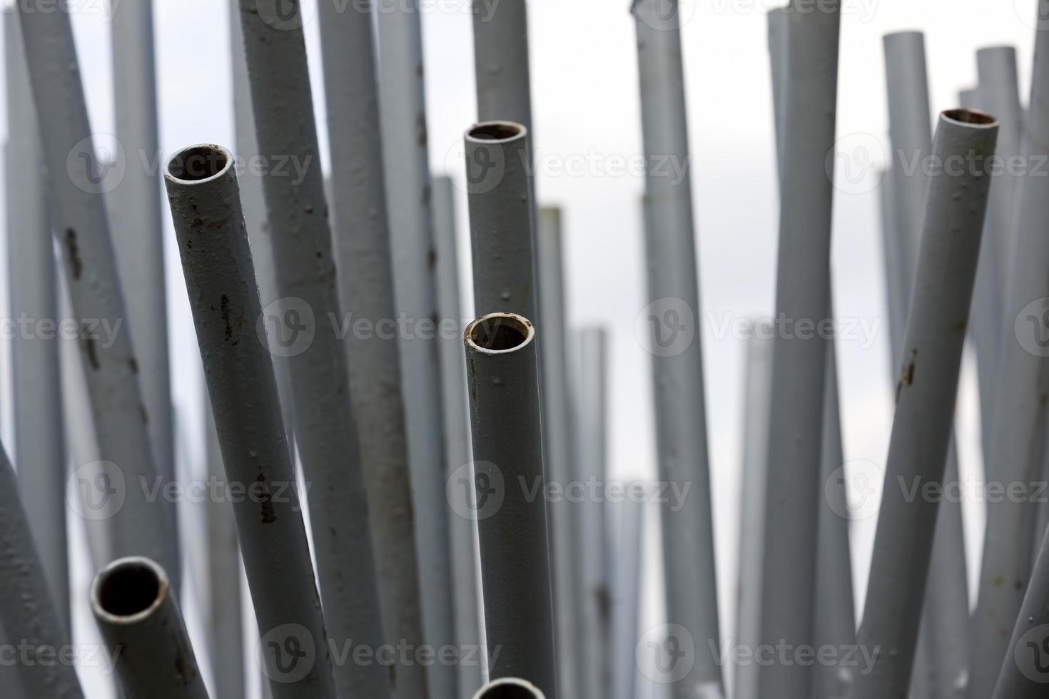 iron metal pipes for fixing flags during the celebration photo