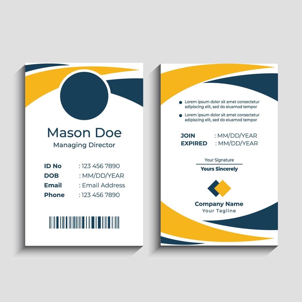 Creative Business id card template with photo vector