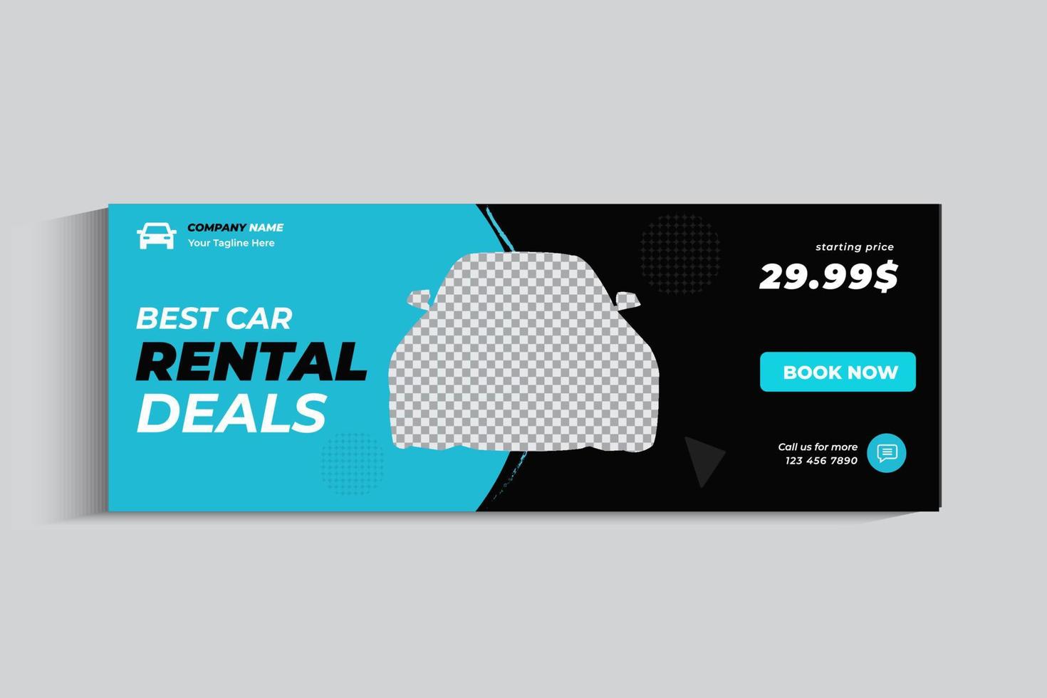 Car rental promotion social media post web banner template vector