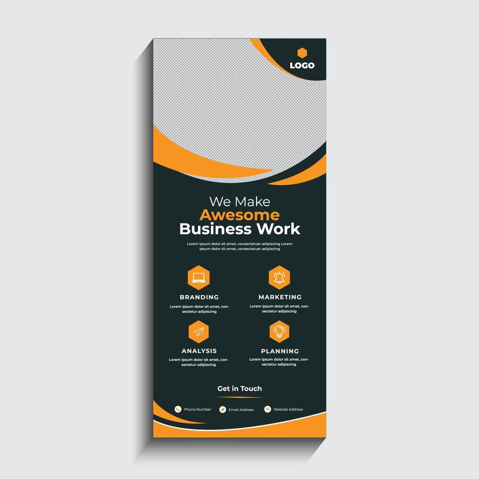 plantilla de standee de señalización de banner enrollable de negocios corporativos vector