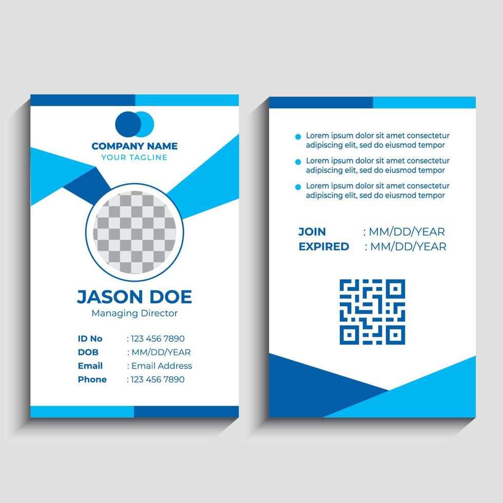 Creative Business id card template with photo vector