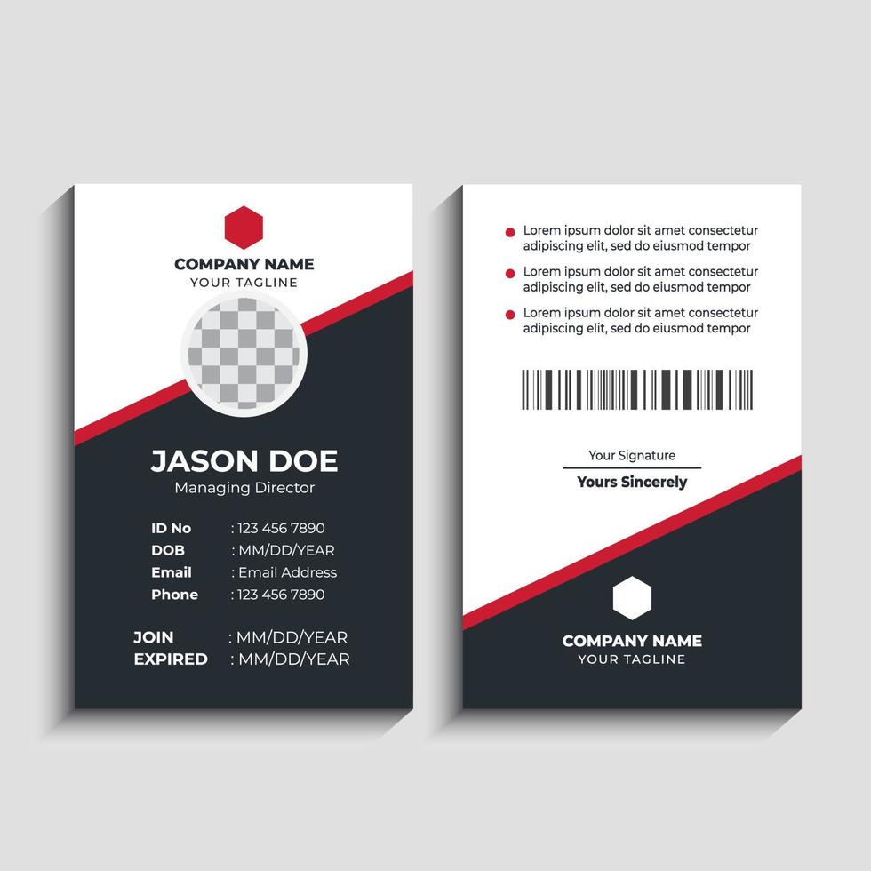 Creative Business id card template with photo vector