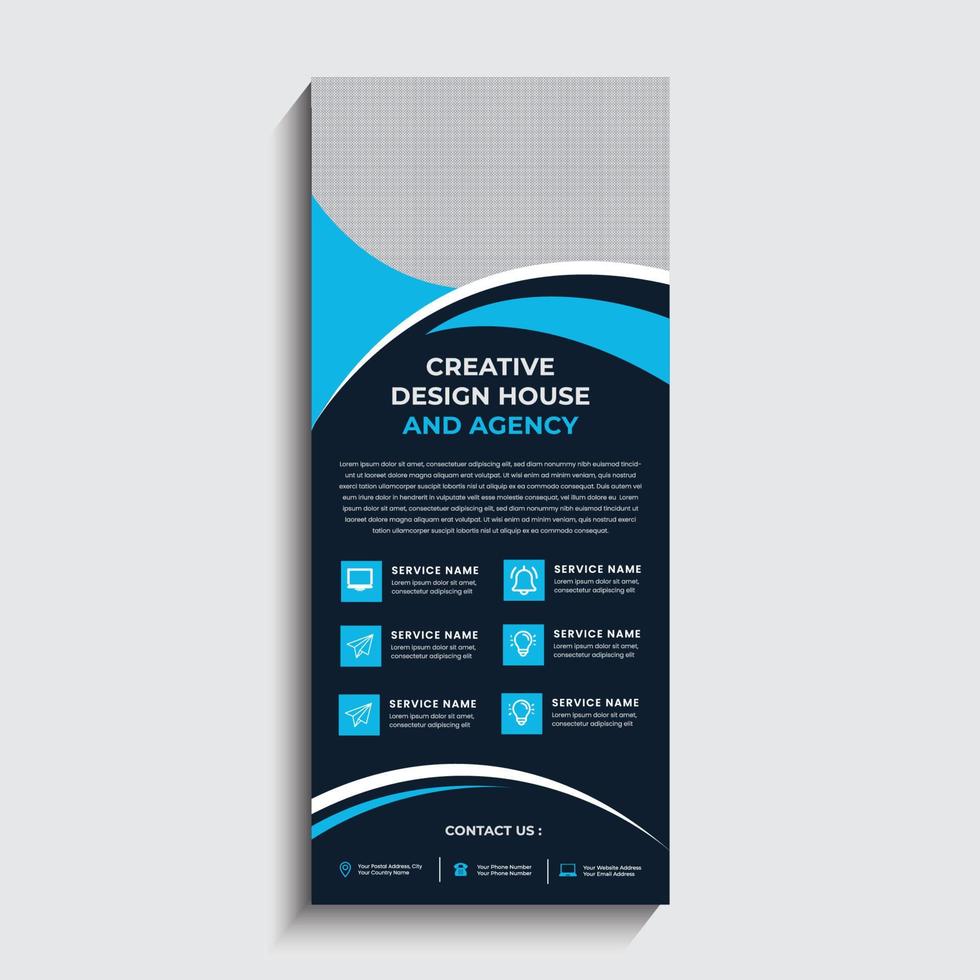 plantilla de standee de señalización de banner enrollable de negocios corporativos vector