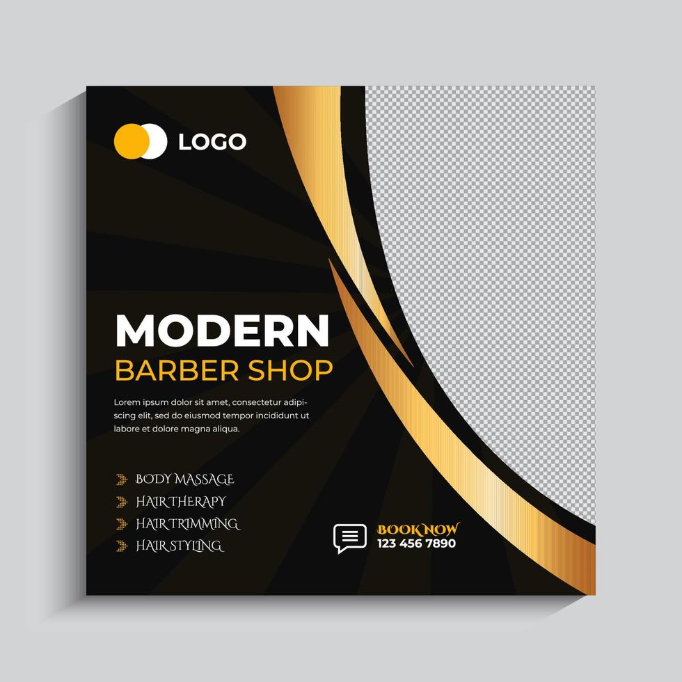 Barber shop social media post Template Design vector
