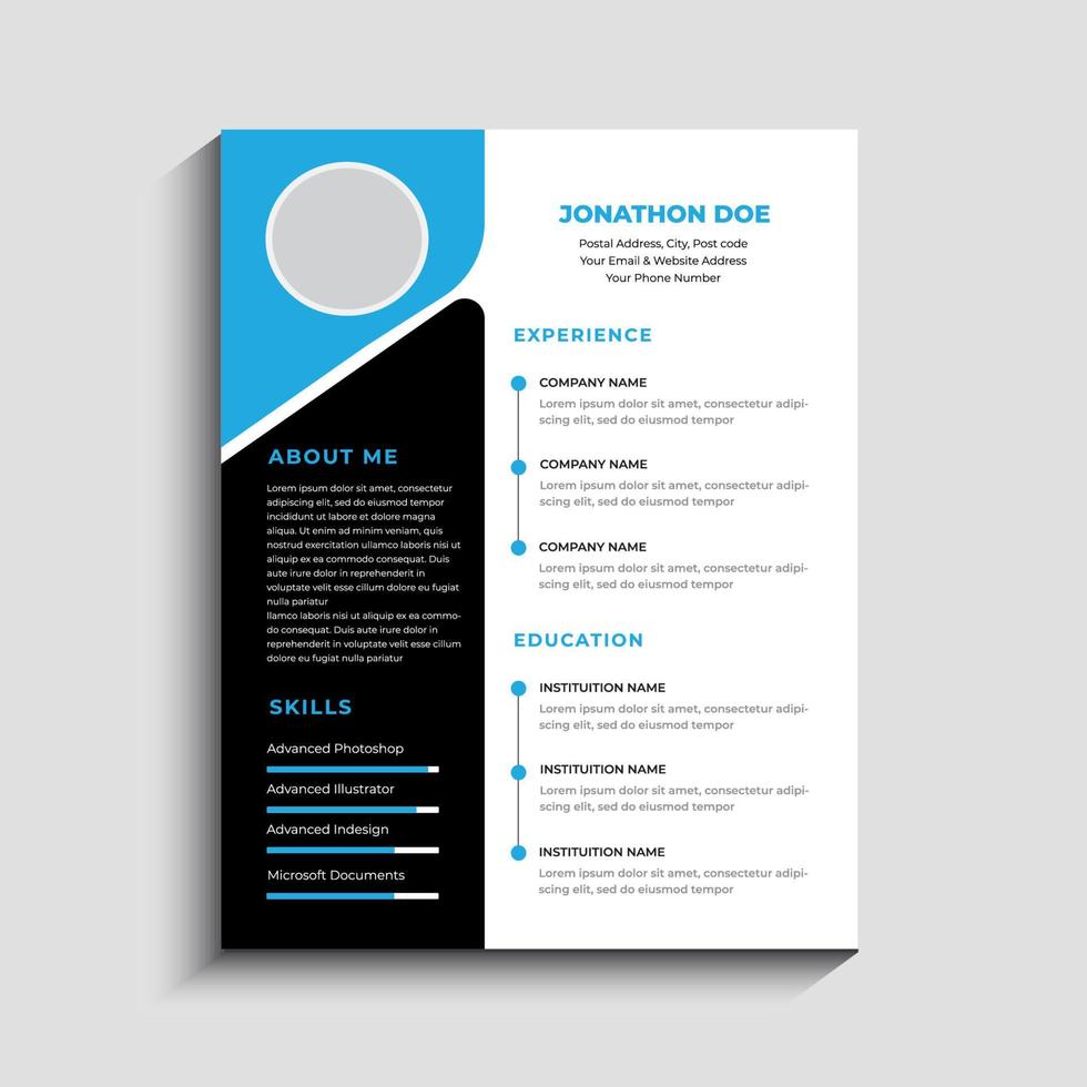 Business CV Resume Template Design vector