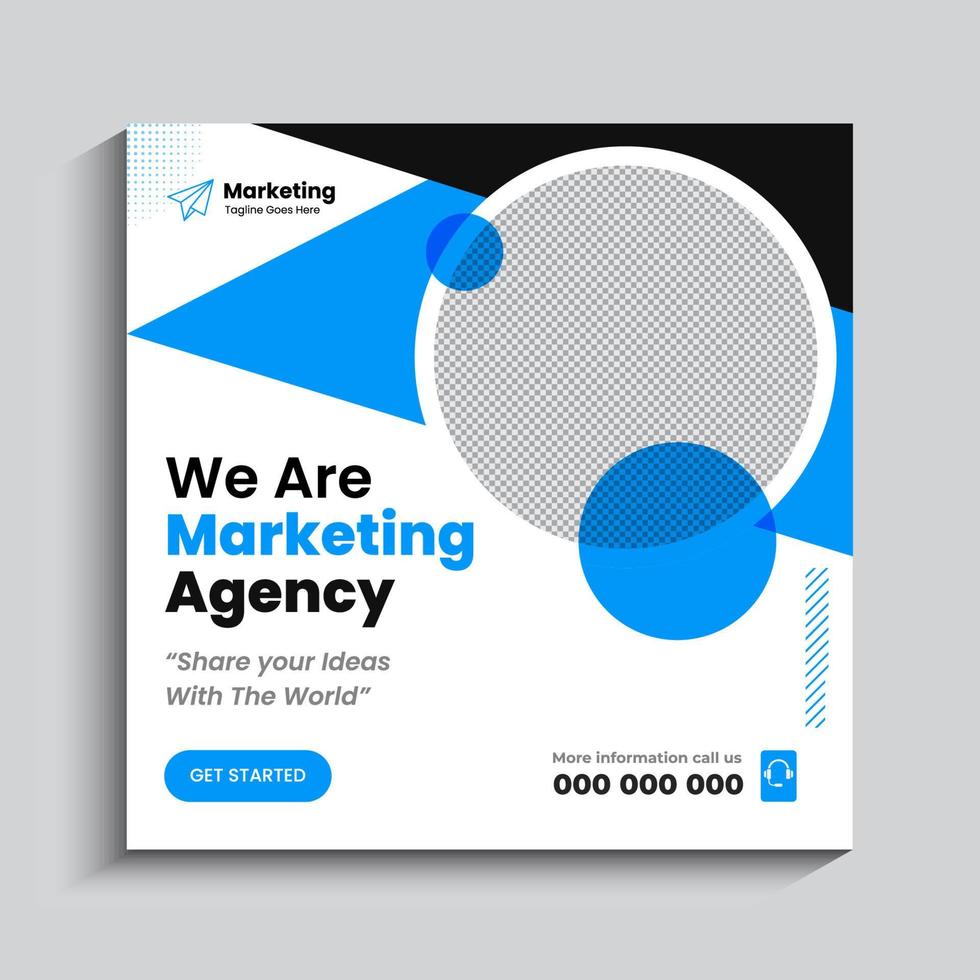 Digital marketing agency and corporate social media post template vector