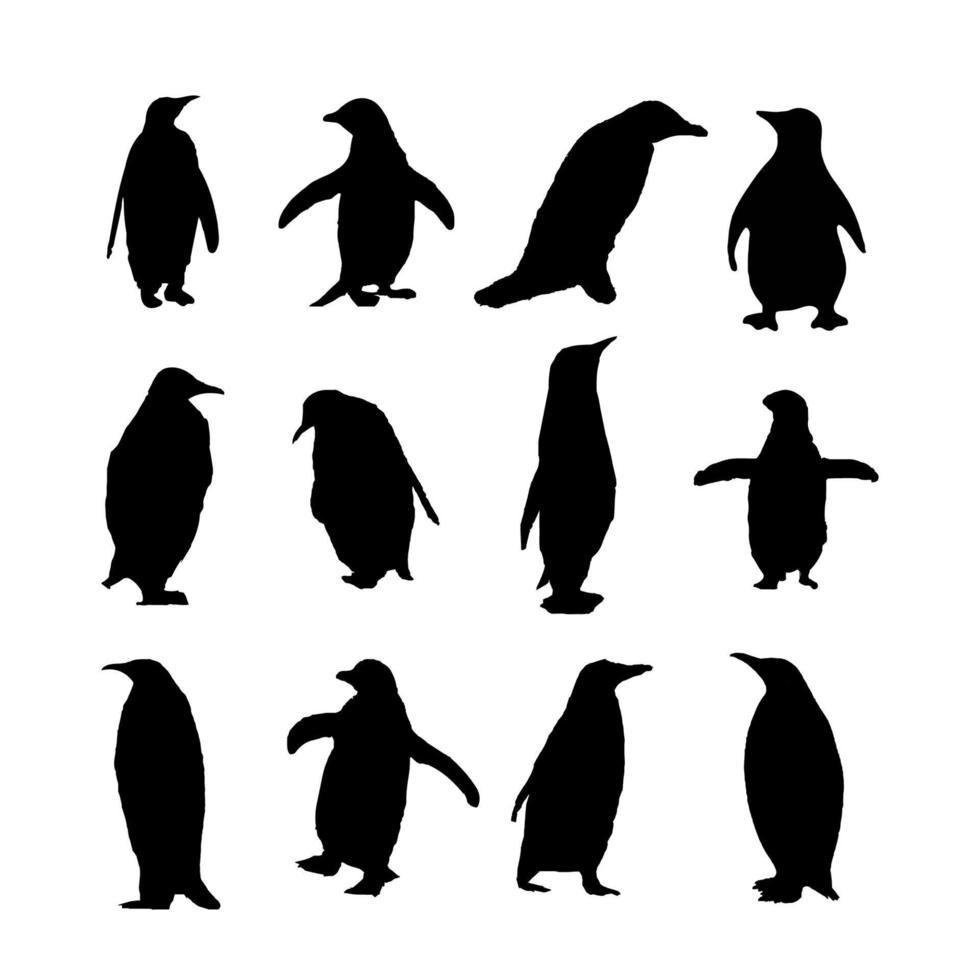 Diseño de ilustración de vector de silueta de pingüino