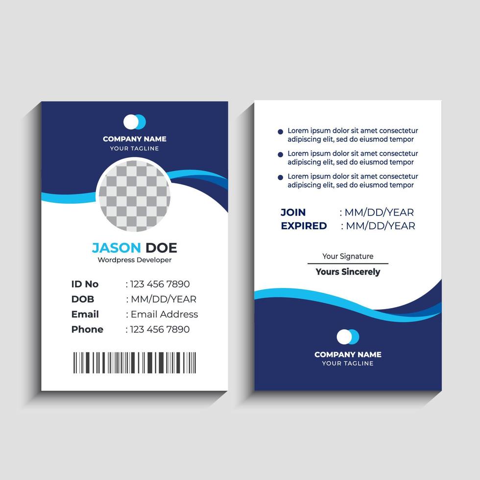 Creative Business id card template with photo vector