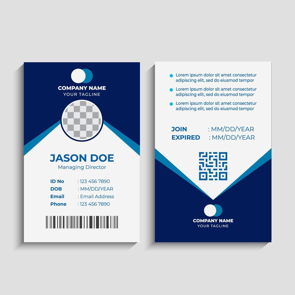 Creative Business id card template with photo vector