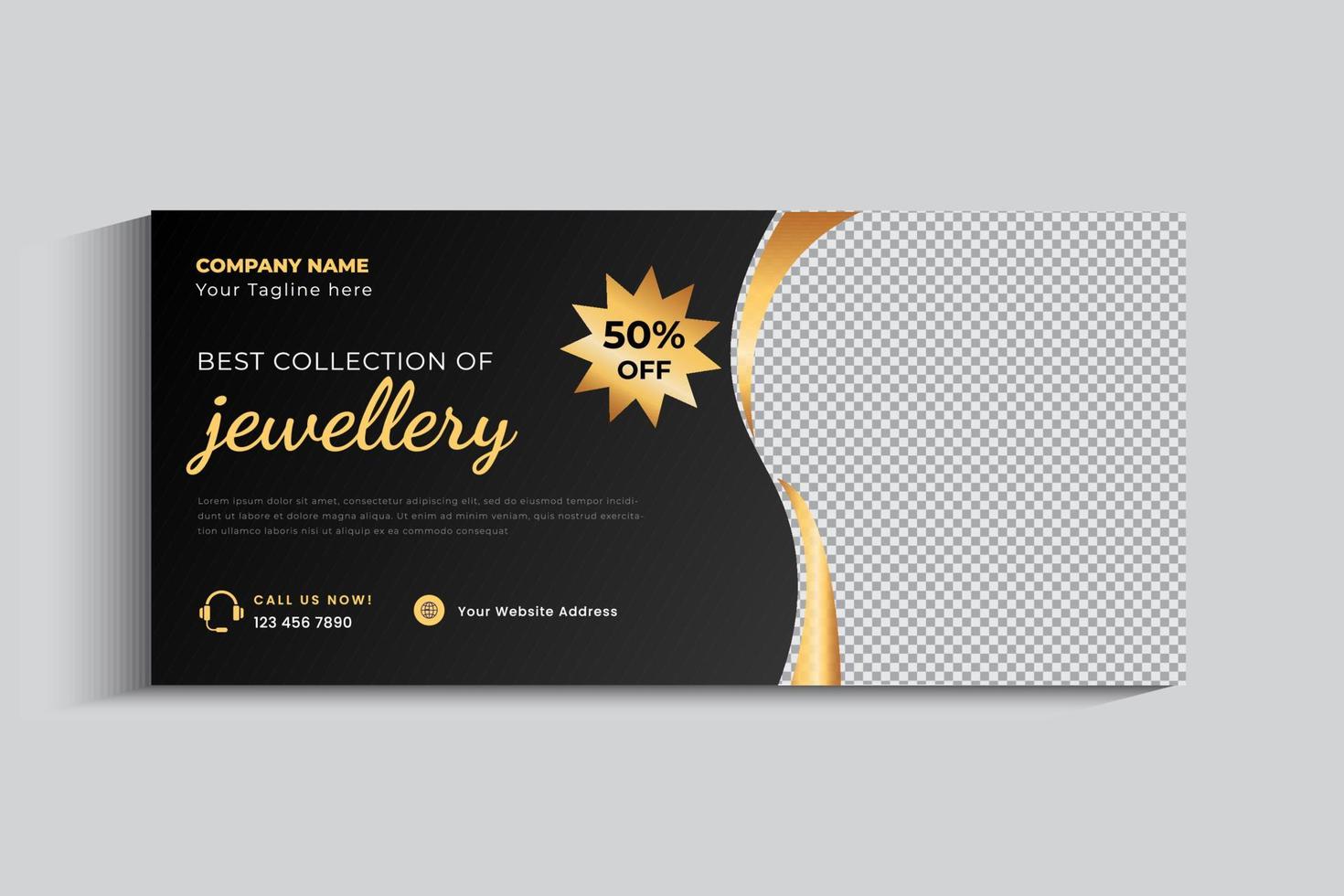 Jewelry Business Cover Banner design Template vector