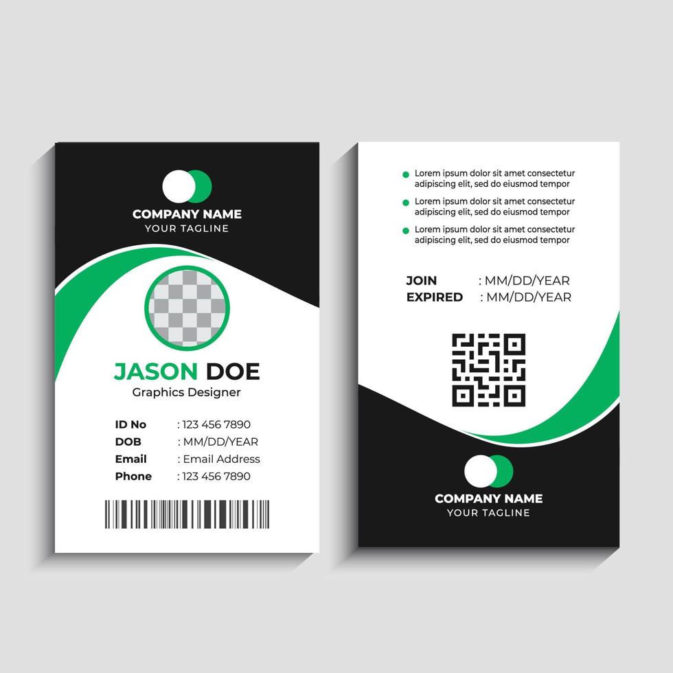 Creative Business id card template with photo vector