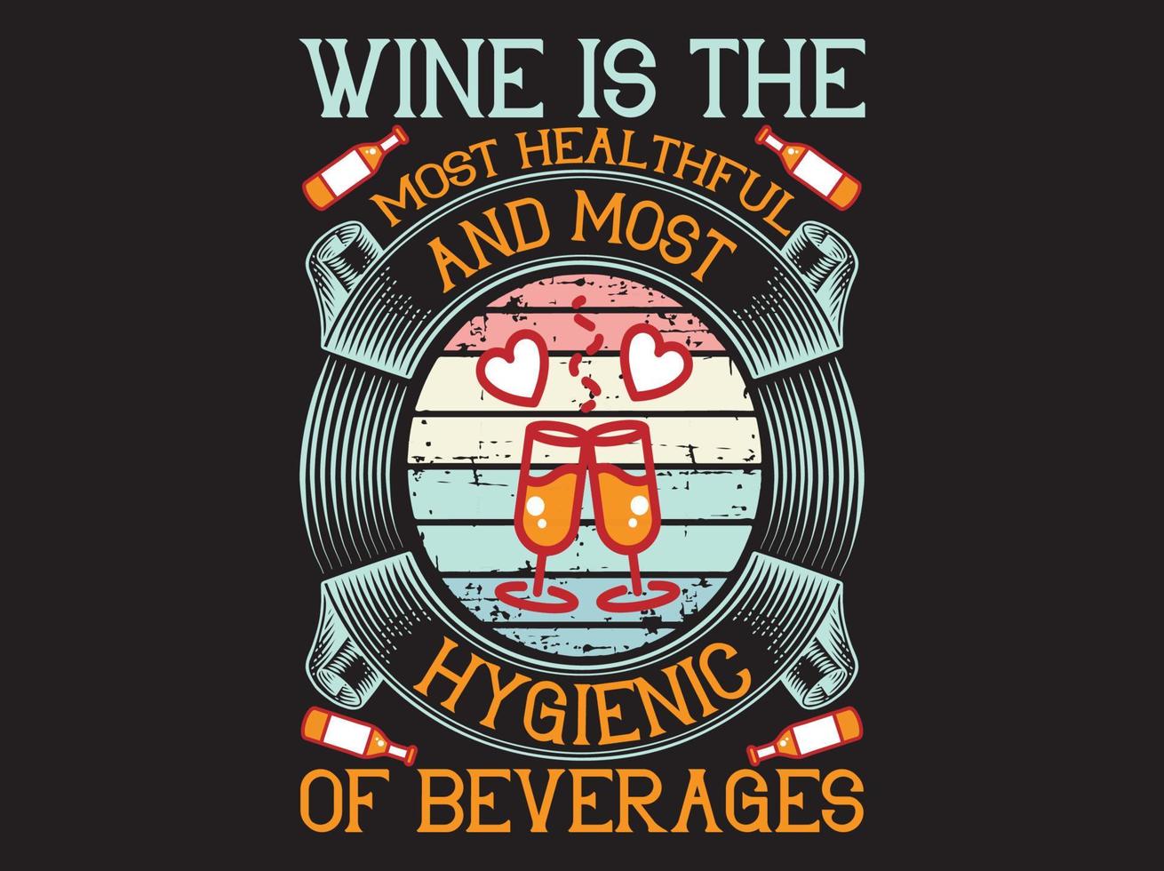 archivo vectorial de diseño de camiseta de vino vector