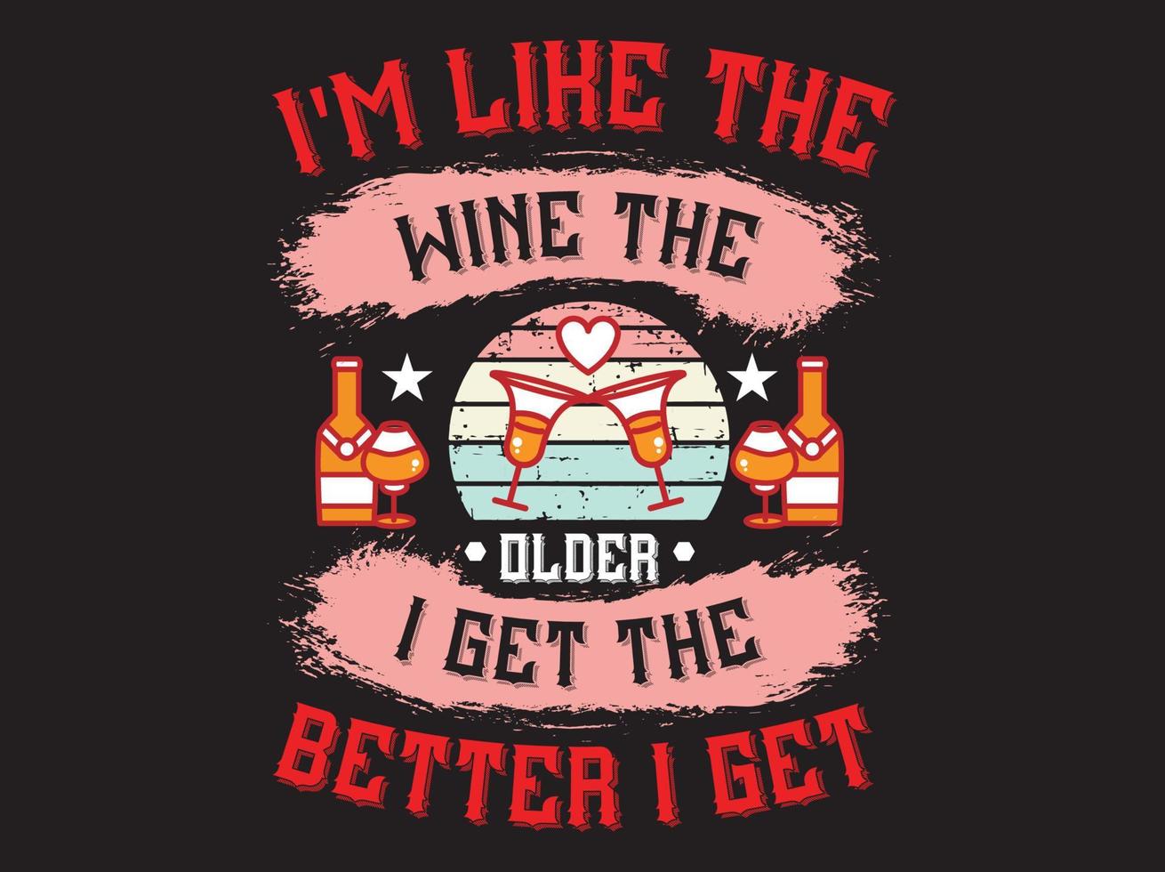 archivo vectorial de diseño de camiseta de vino vector