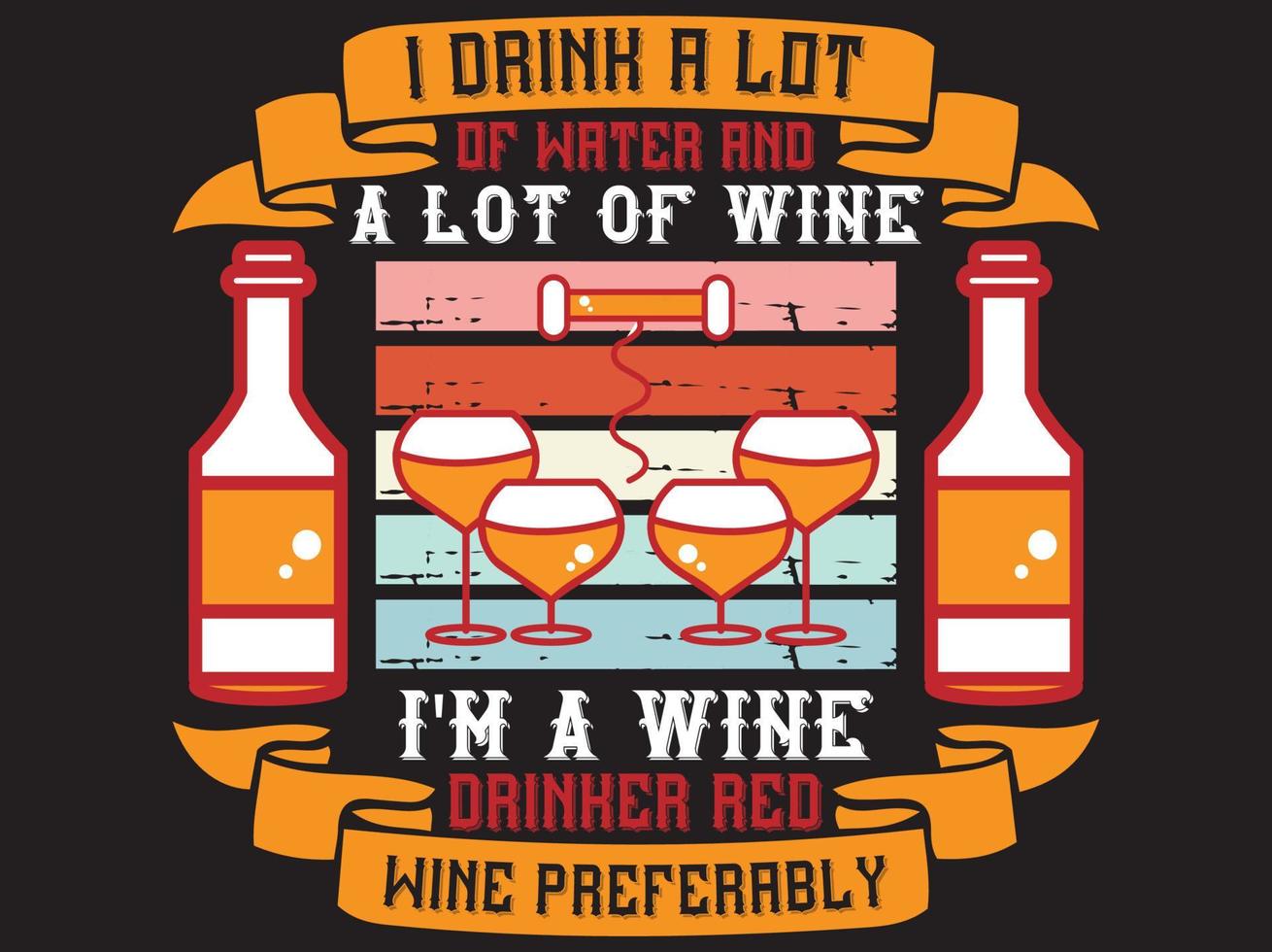 archivo vectorial de diseño de camiseta de vino vector