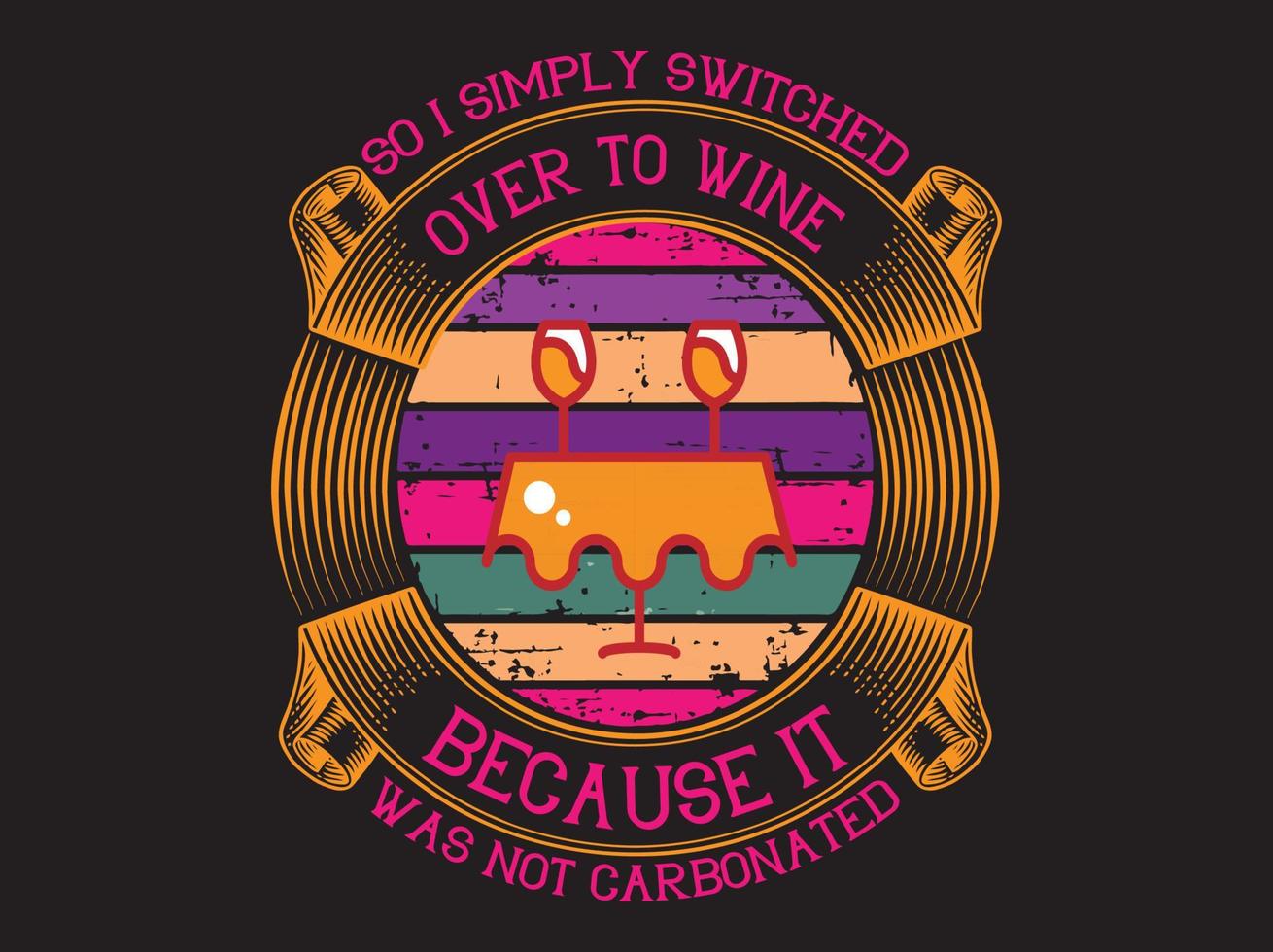 archivo vectorial de diseño de camiseta de vino vector