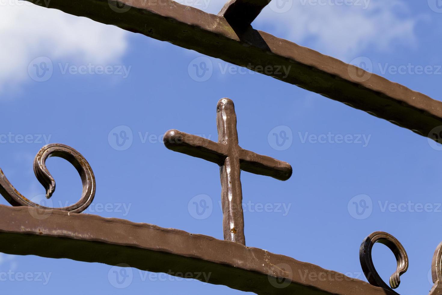 close up of religious crosses photo