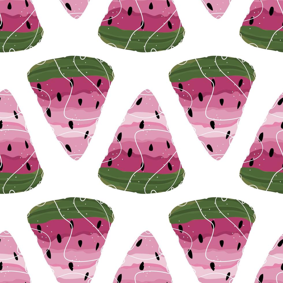 Seamless pattern with watermelon. Wrapping paper pattern. Watercolor vector. vector