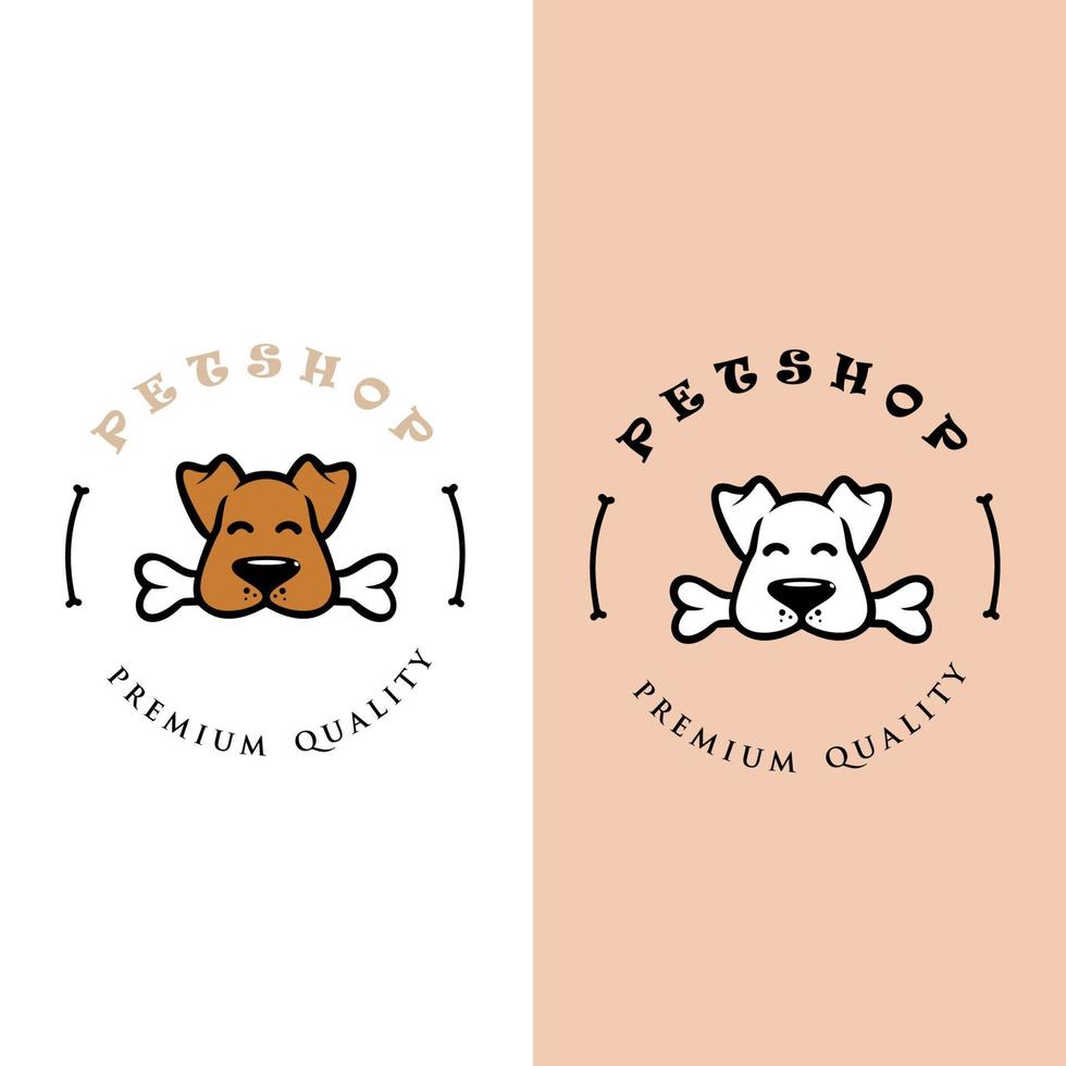 Pet shop logo template. label design elements for pet shop, zoo shop, pets care and goods for animals. vector