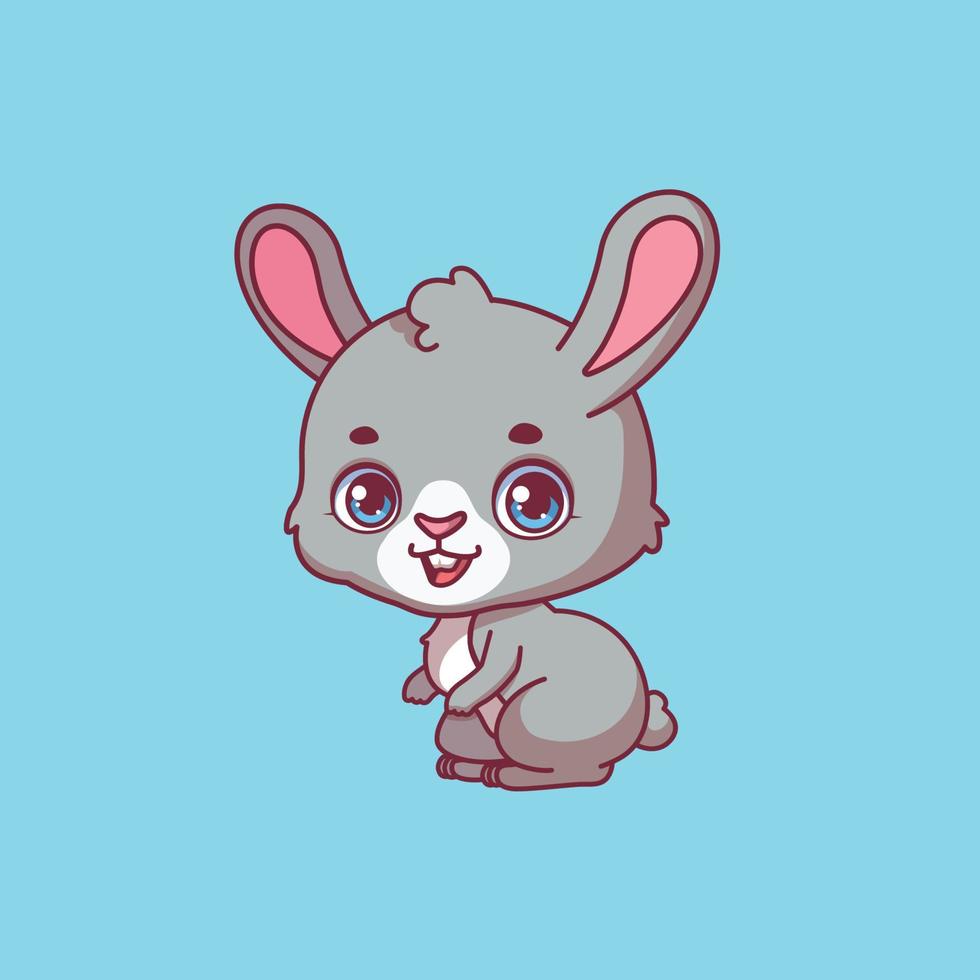 Illustration of a cartoon rabbit on colorful background vector