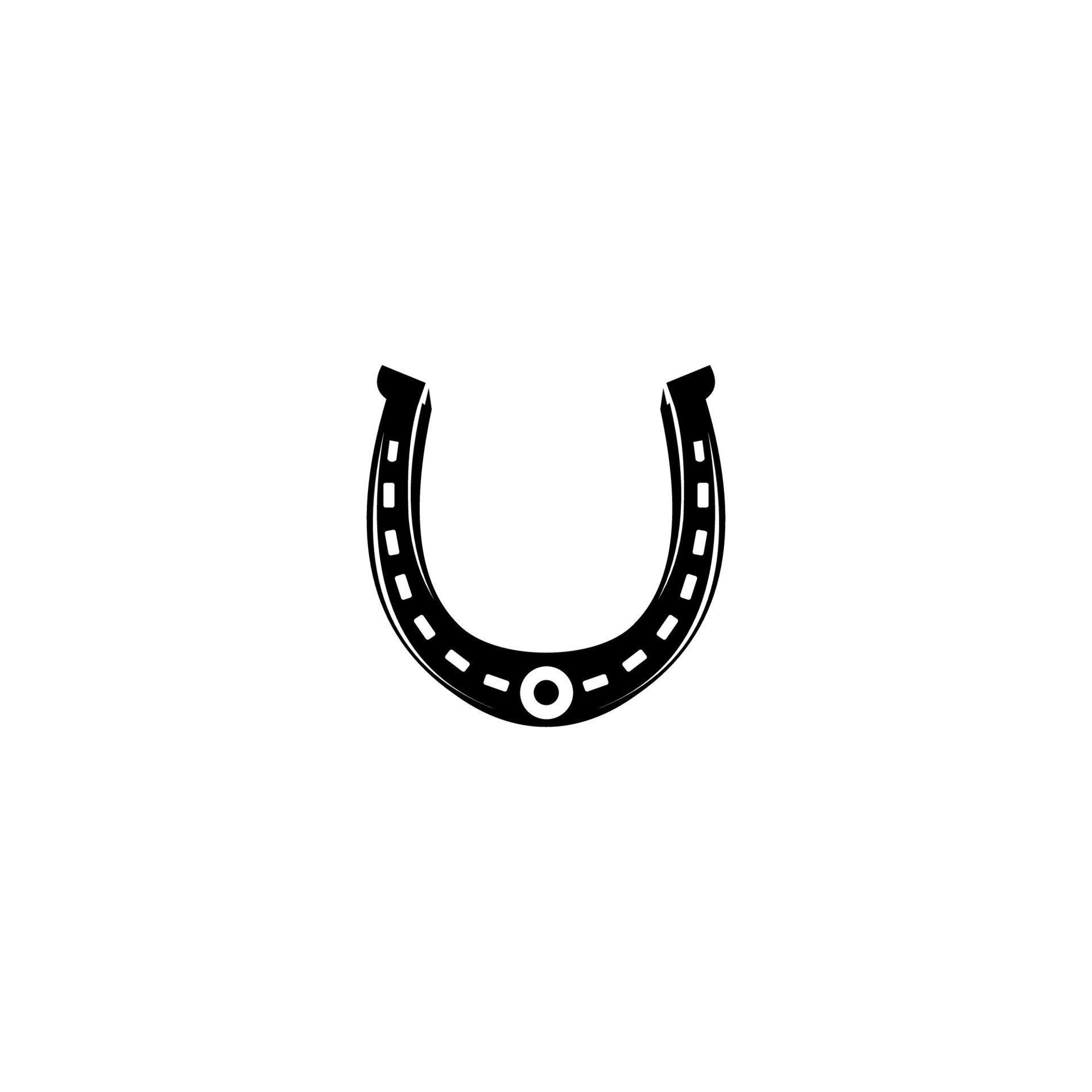 Horseshoe symbol or label. horseshoe icon black vector illustration