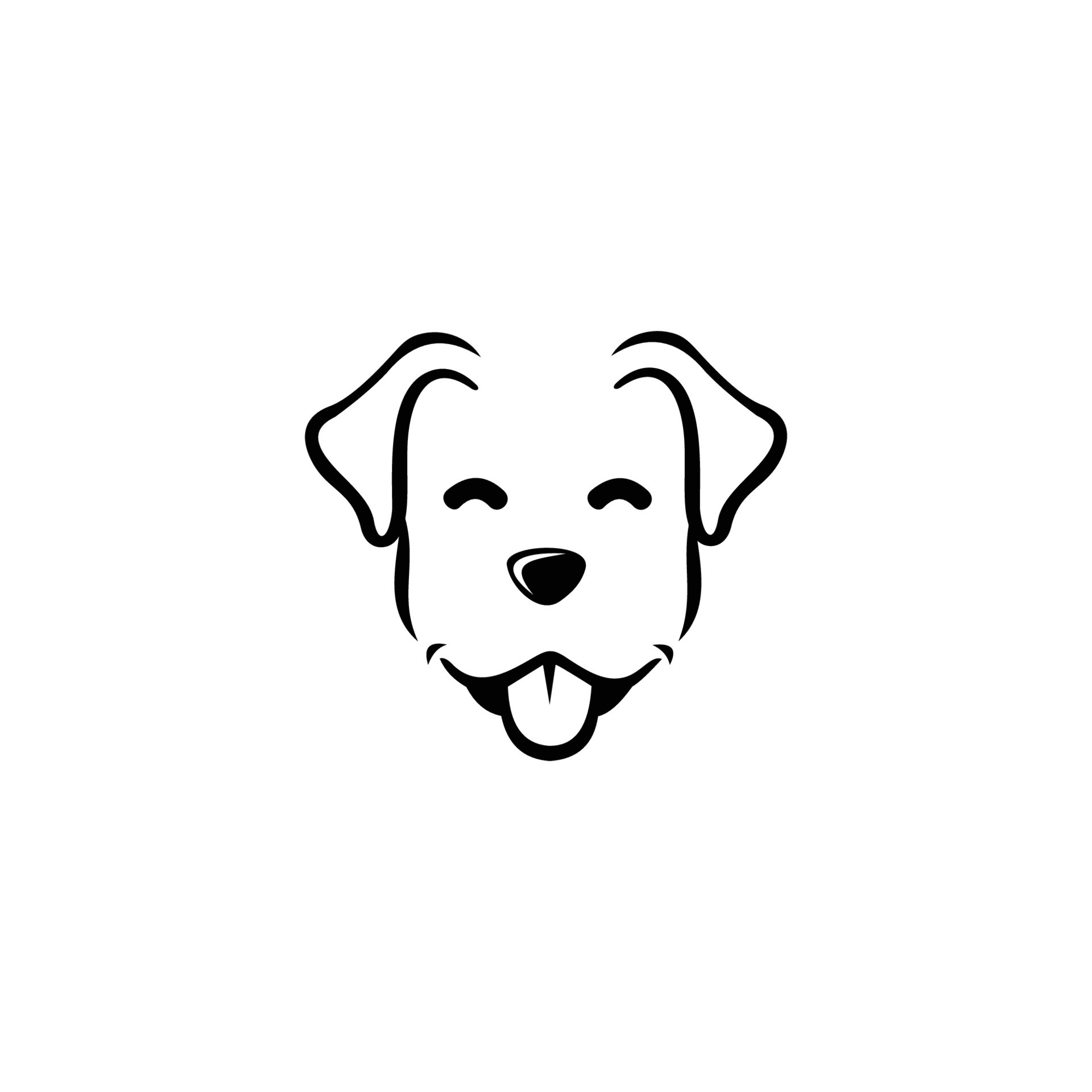 Dog Head Icon Flat Style Cartoon Dog Face Silhouette Simple Logo dog-head-icon-flat-style-cartoon-dog-face-silhouette-simple-logo