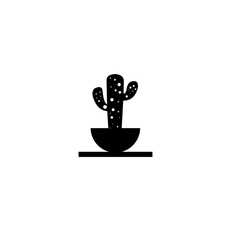 siluetas de cactus ilustradas. diseño de ilustración vectorial vector