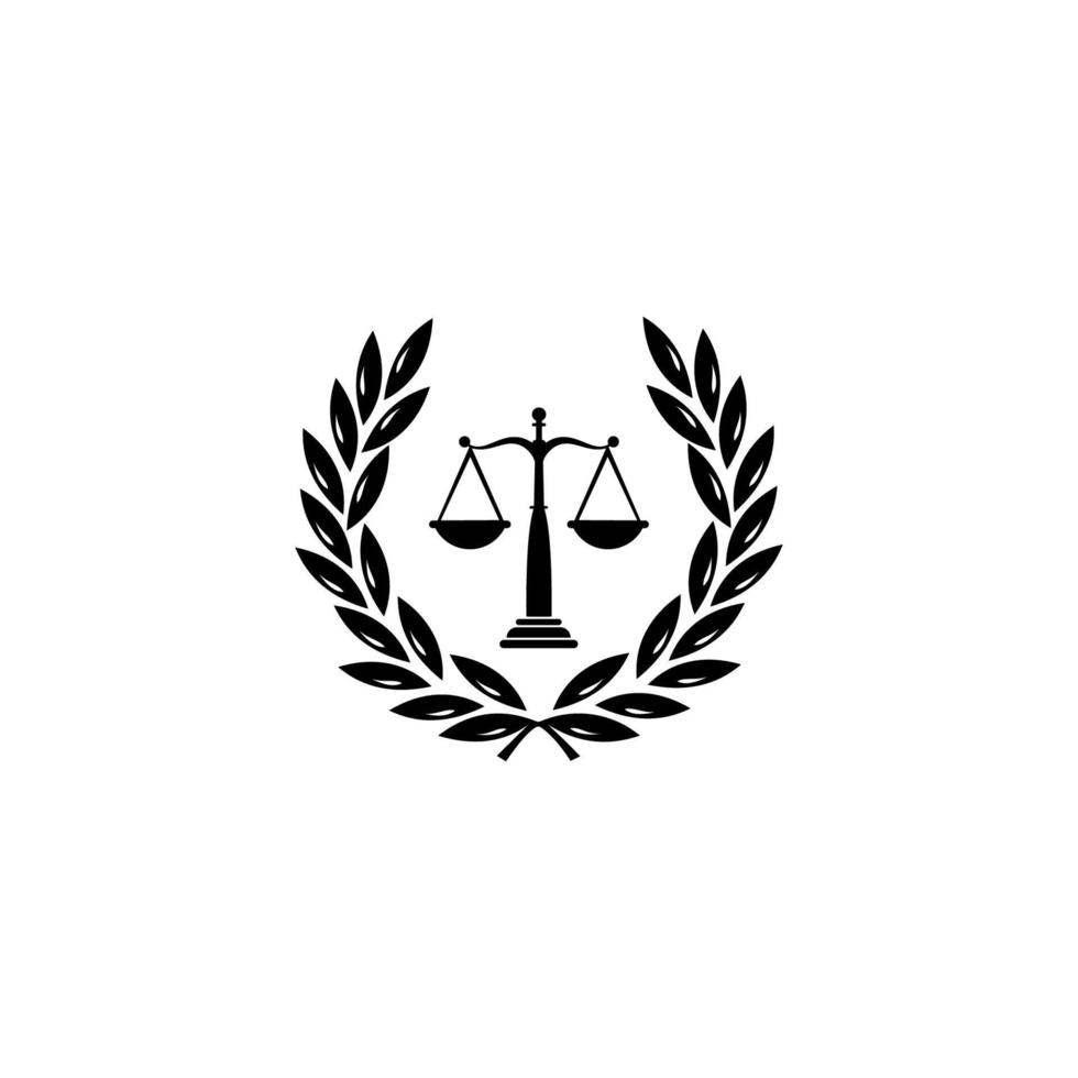 law firm logo, attorney at law logo isolated on white, vector illustration