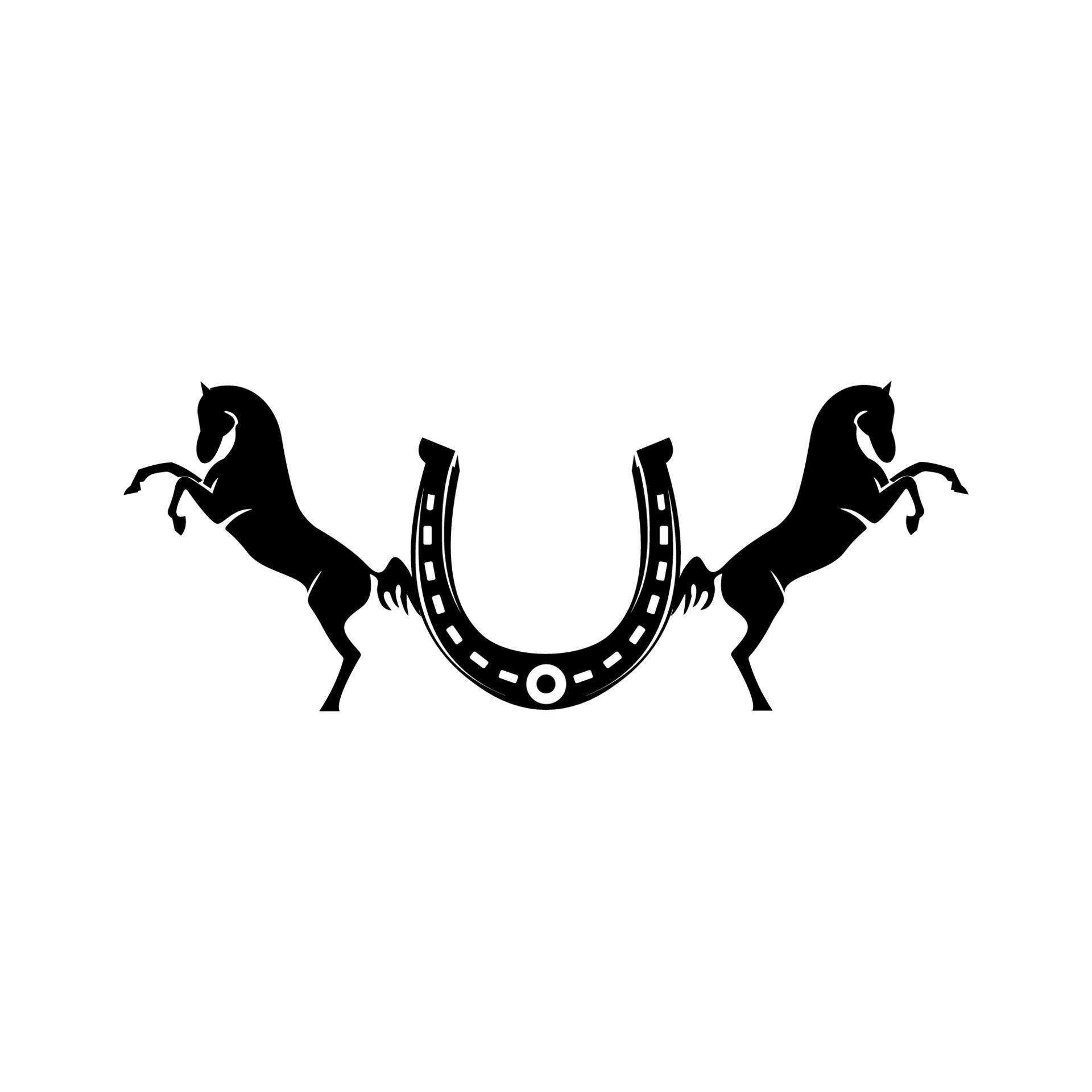 Horseshoe symbol or label. horseshoe icon black vector illustration