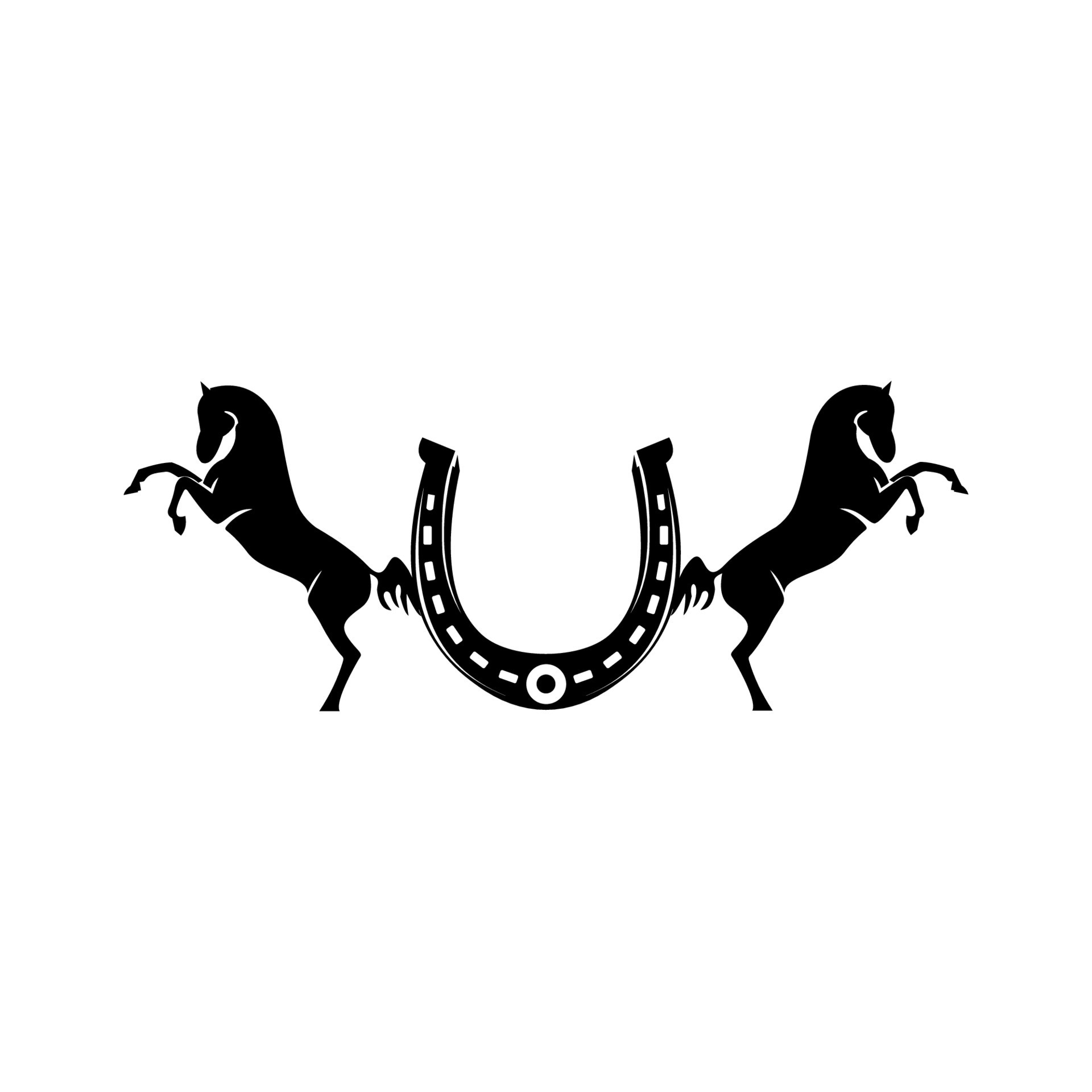 Horseshoe symbol or label. horseshoe icon black vector illustration