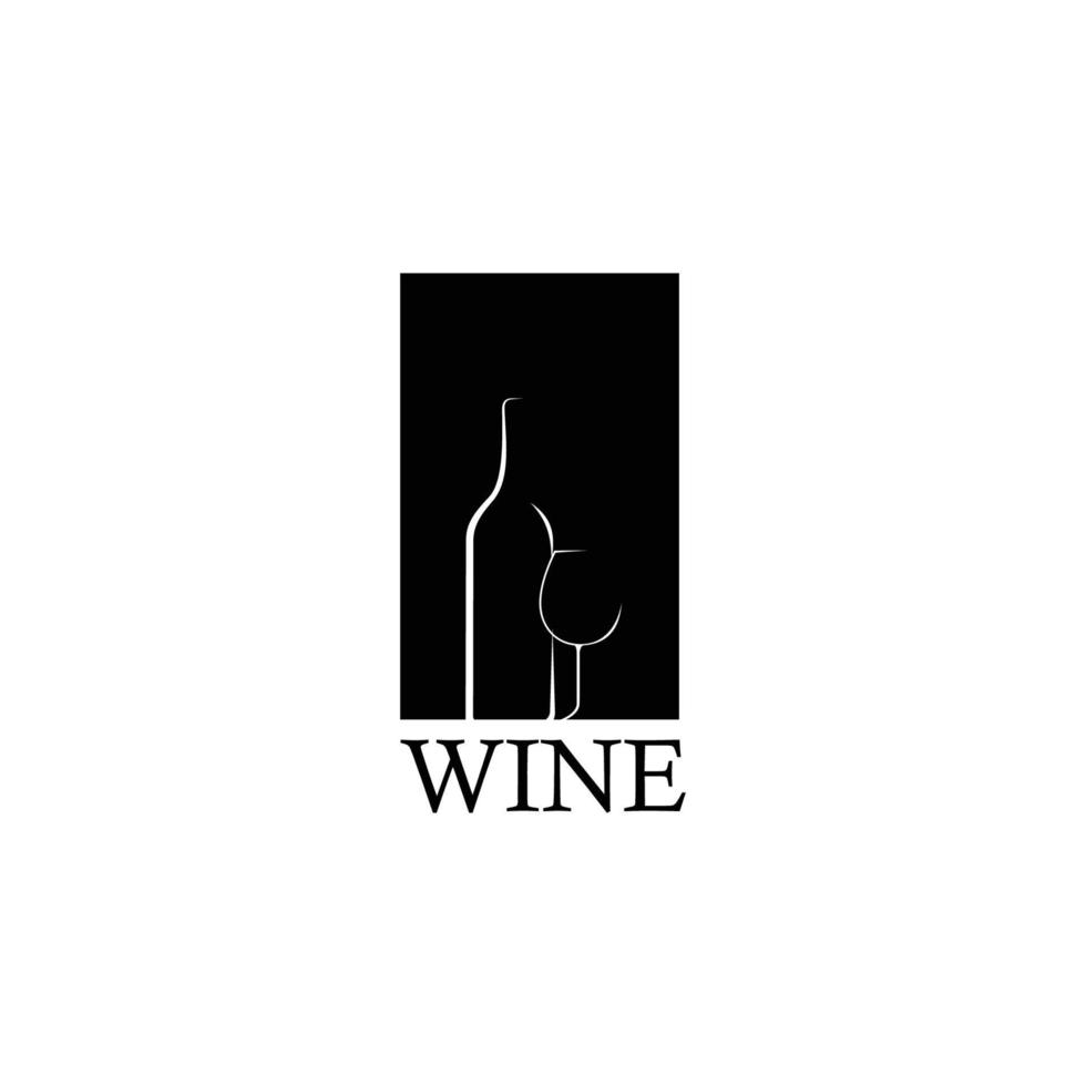 símbolo de icono de vino, diseño de emblema sobre fondo blanco vector