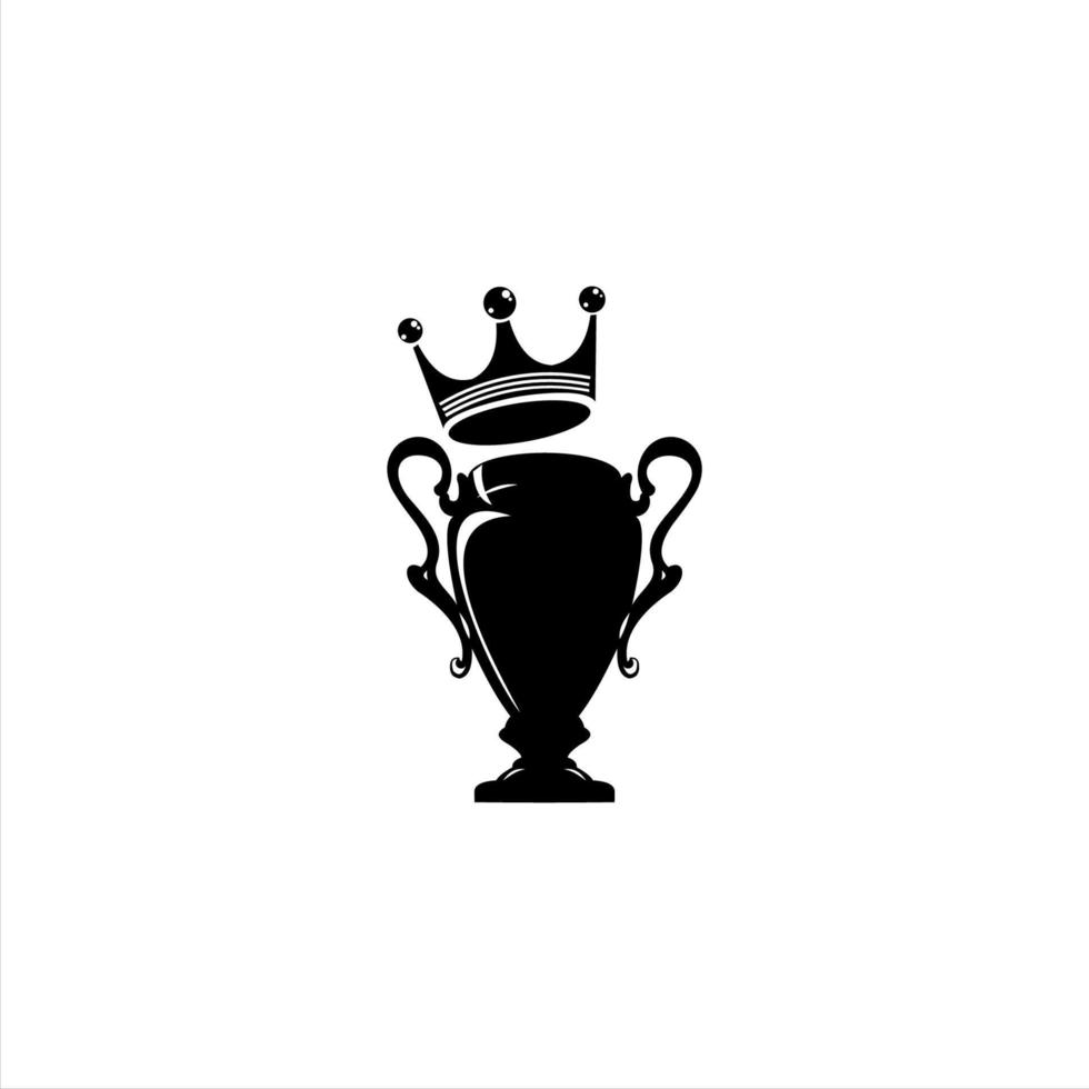 Trophy icon vector design template. Trophy, winning cup with star isolated on white background. First place, award bowl. Symbol of success, victory, championship. Vector flat illustration.