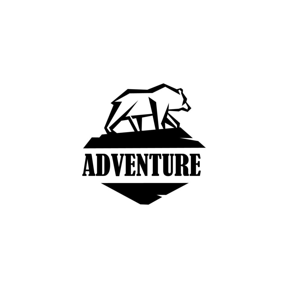 genial oso explorador, regalo para acampar en la montaña, emblemas para acampar y aventuras al aire libre. vector