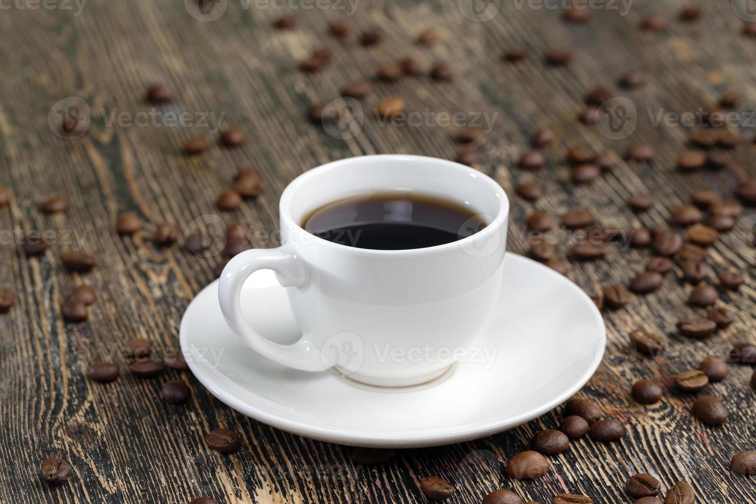 coffee beans in a cup, closeup photo