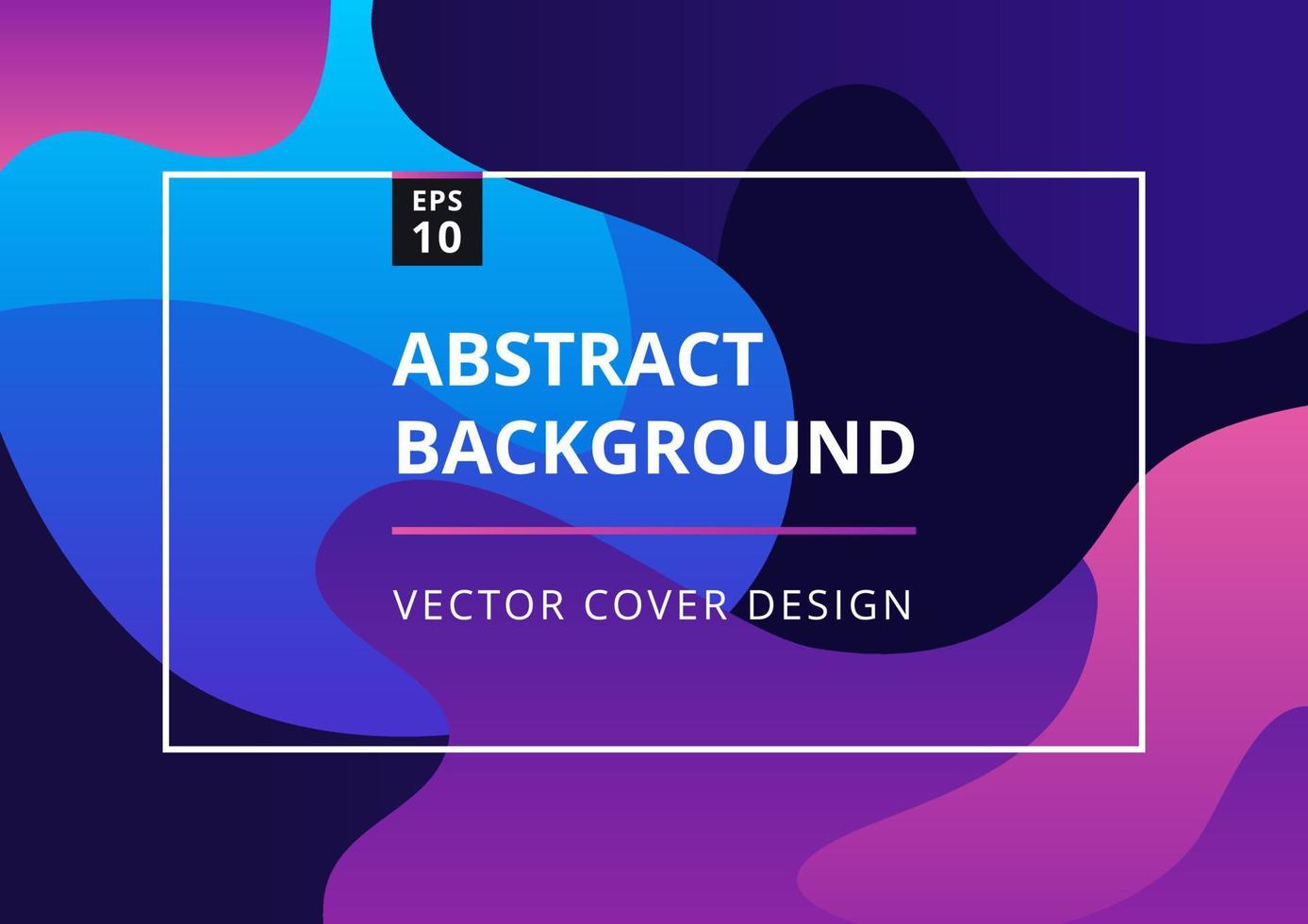 Minimal geometric background with fluid shapes in gradient blue colors. Abstract cover templates for presentation, flyer, banner. Modern design template with space for text. Vector illustration