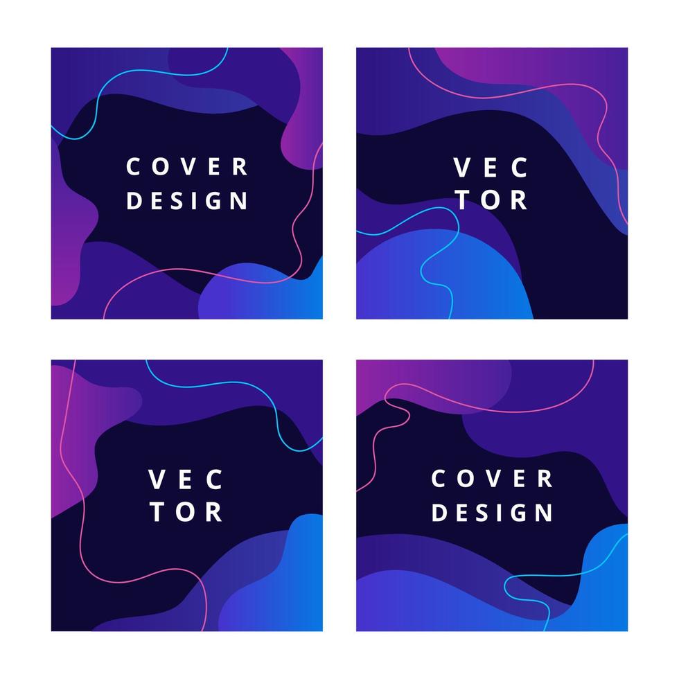 fondos de diseño moderno para banner de medios sociales con formas de onda de fluido degradado. conjunto de plantillas cuadradas editables. maqueta minimalista de moda para blog o tienda. ilustración vectorial vector