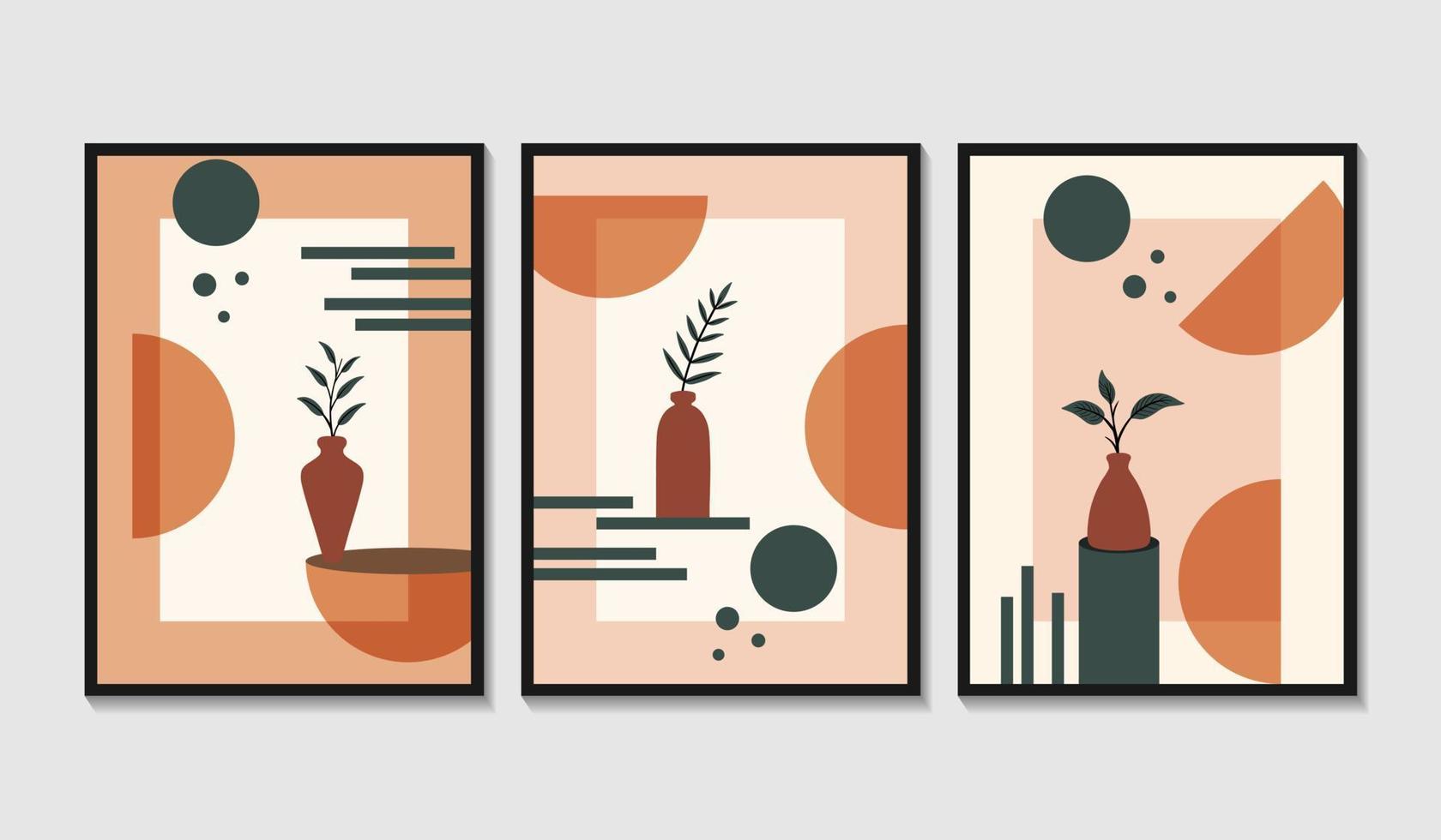 Flat design boho cover collection, Hand painted design for wall decor