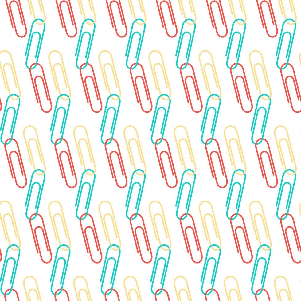 Seamless Pattern, Paper Clips, Back to School Background vector