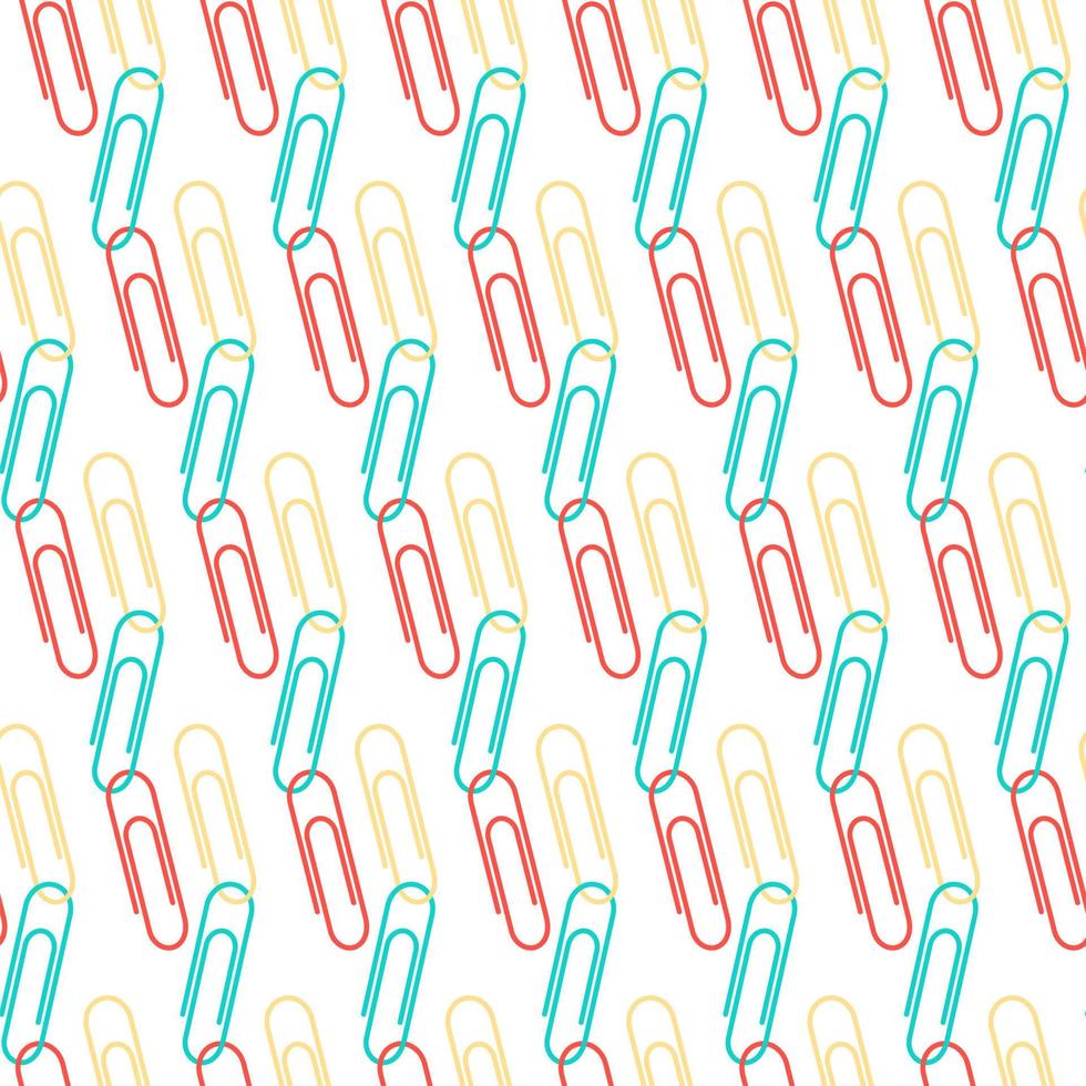 Seamless Pattern, Paper Clips, Back to School Background vector